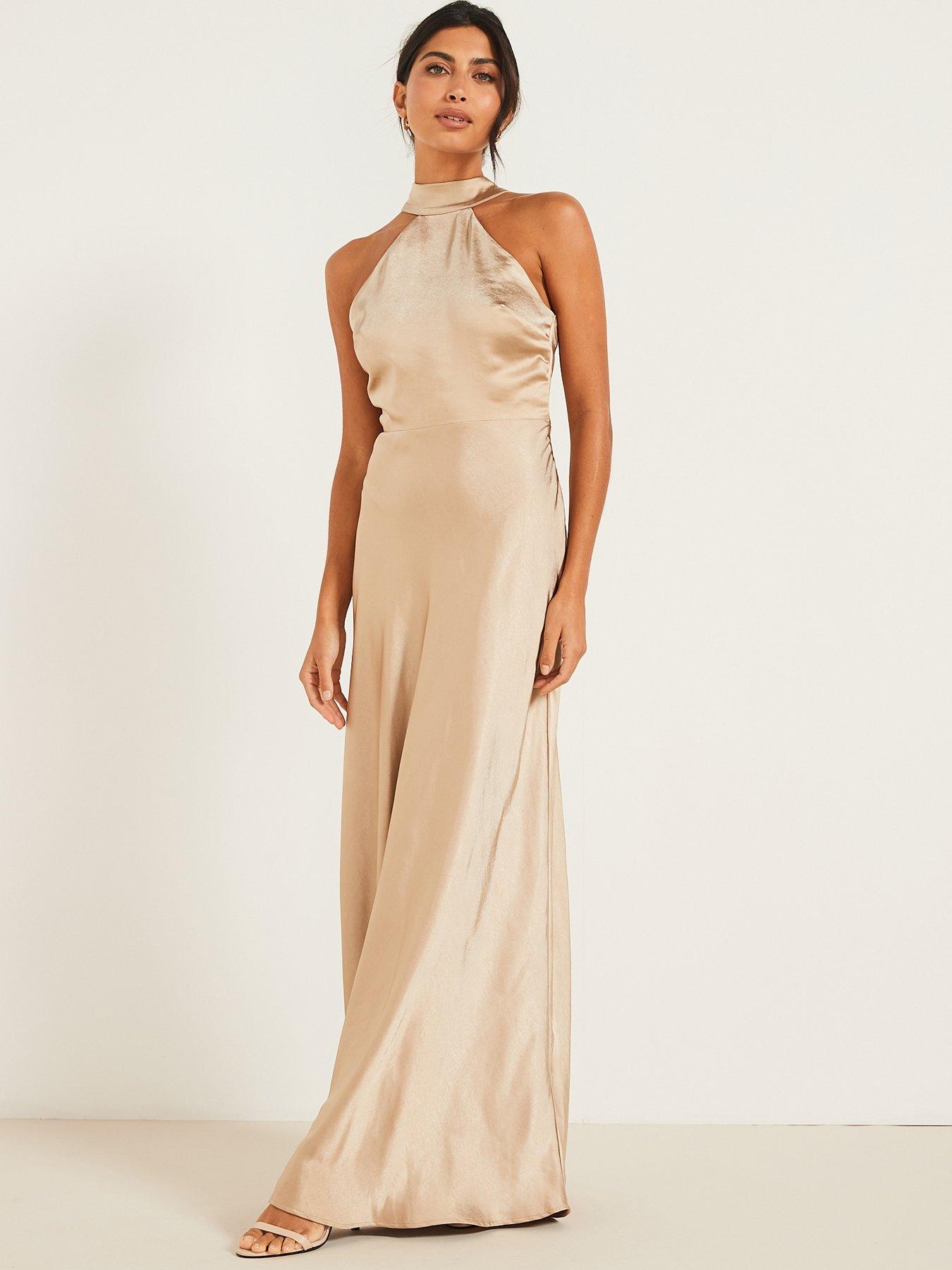 six-stories-halter-neck-satin-bridesmaid-dress-champagnedetail