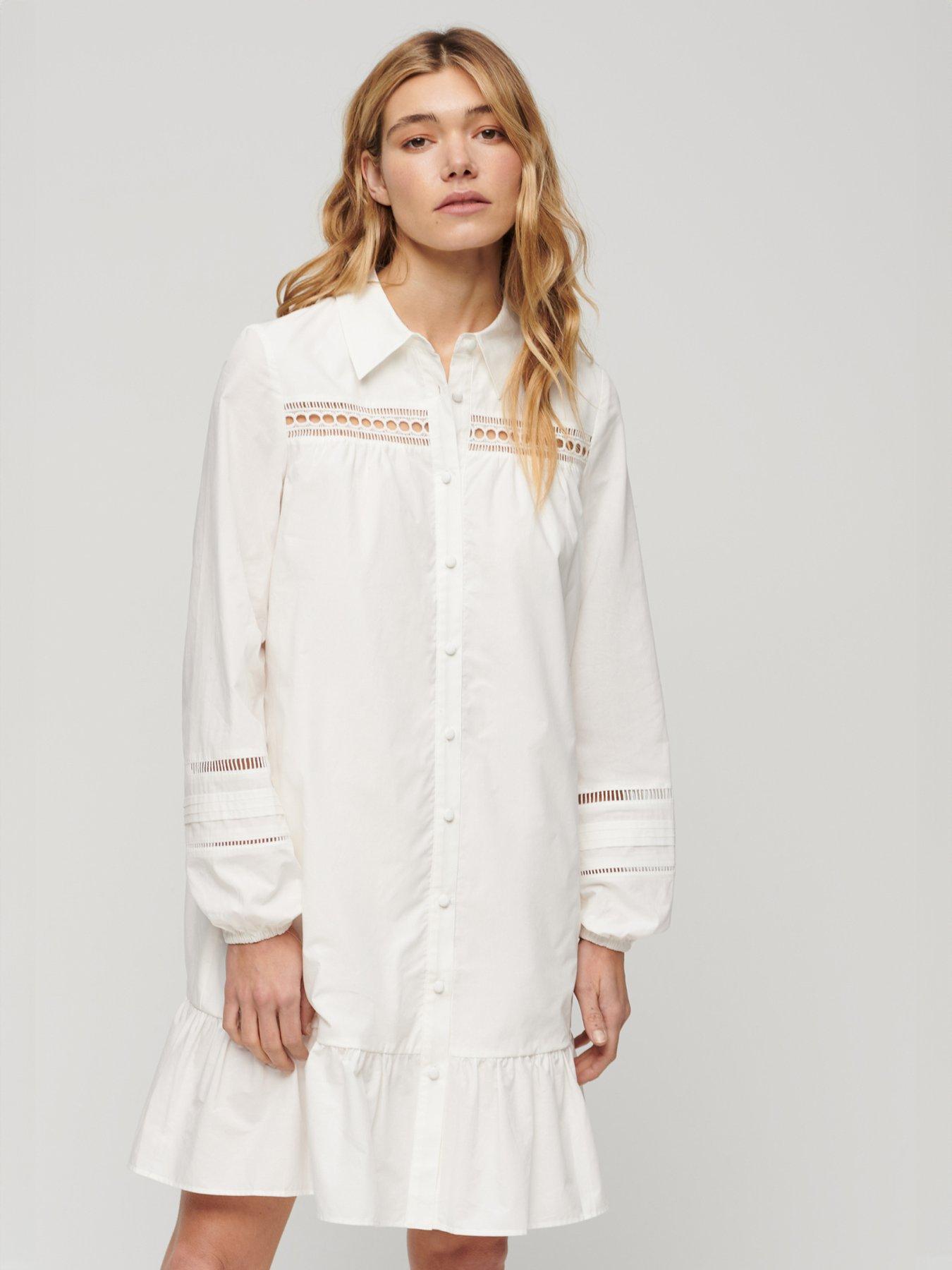 superdry-lace-mix-shirt-dress-whitefront