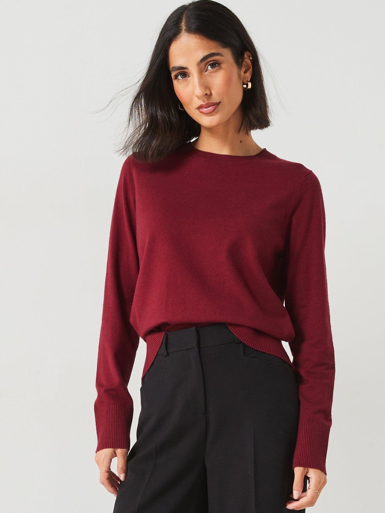 everyday-relaxed-crew-neck-jumper-dark-reddetail