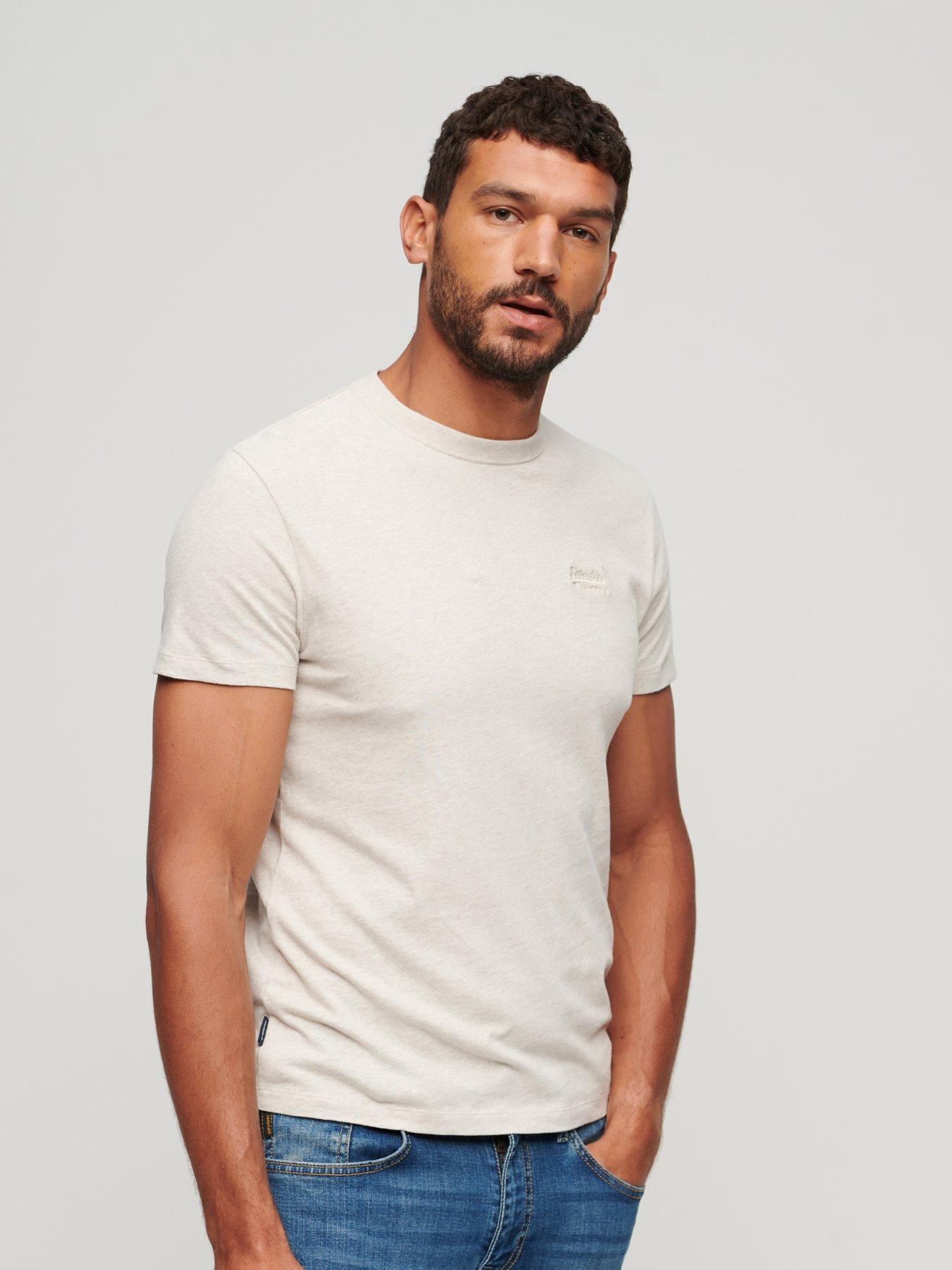 Image of Superdry Superdry Essential Logo Embroidered T-Shirt - Cream