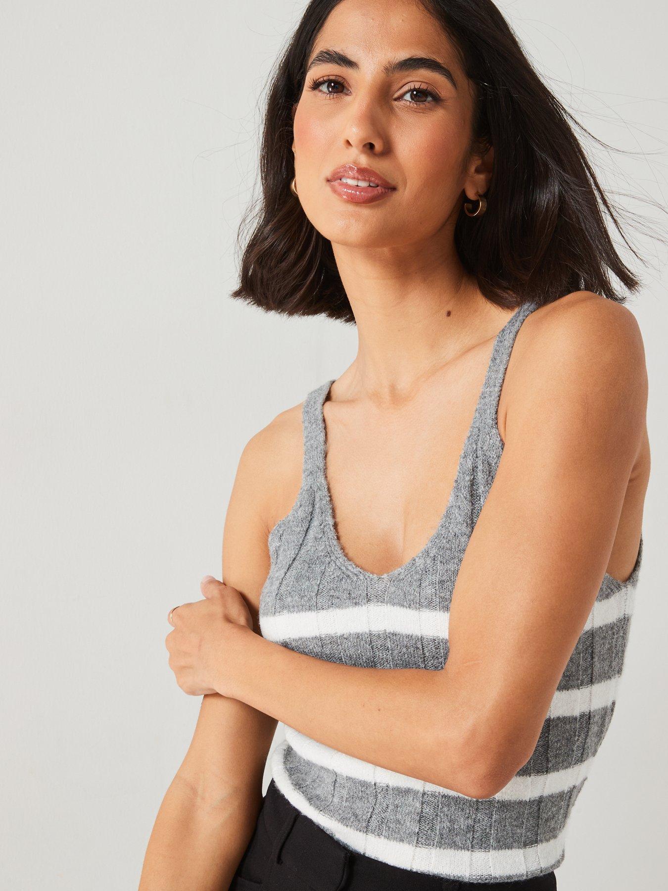 v-by-very-stripe-knitted-cami-top-coord-greydetail