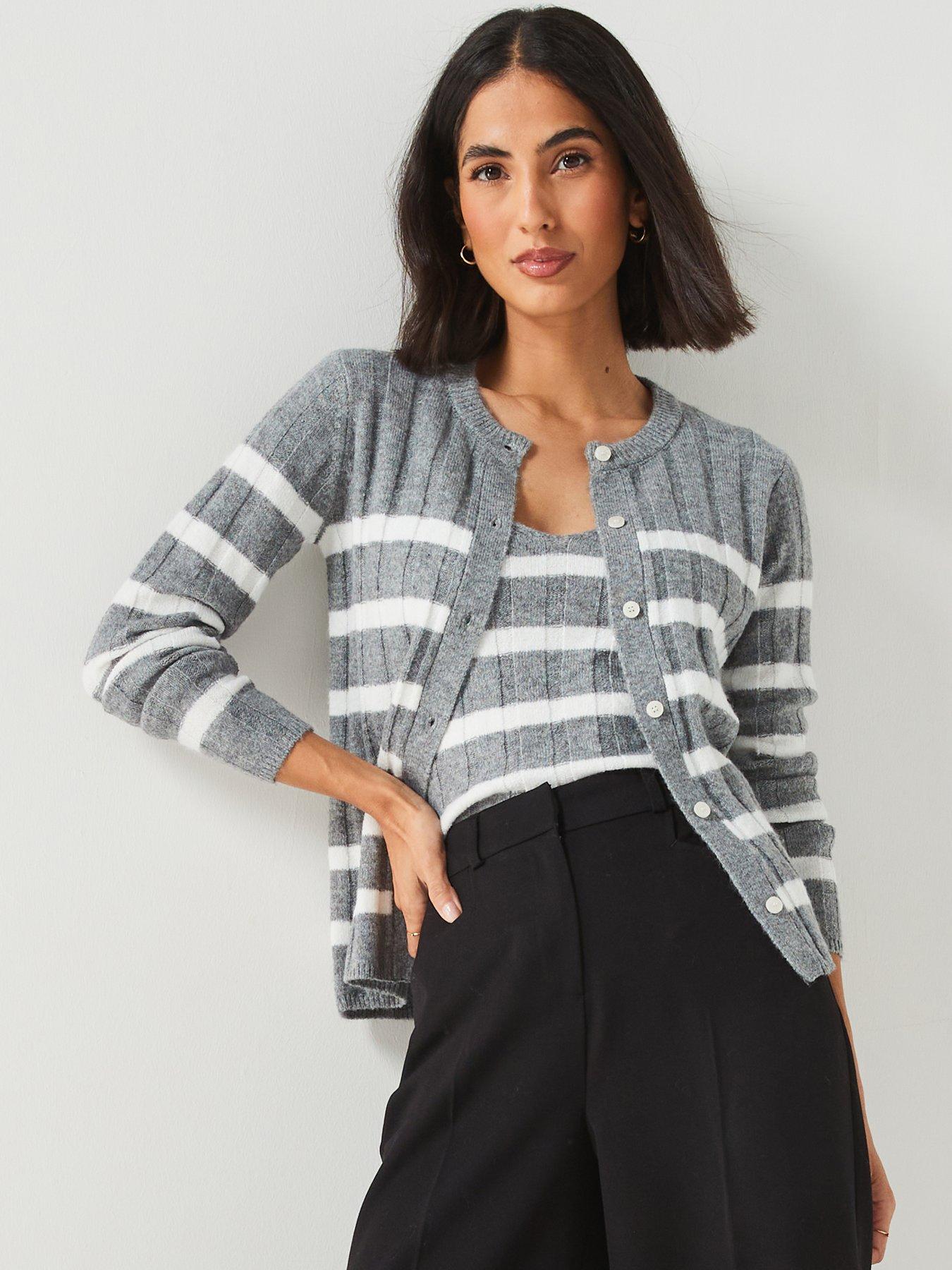 v-by-very-stripe-knitted-crew-neck-cardigan-coord-grey