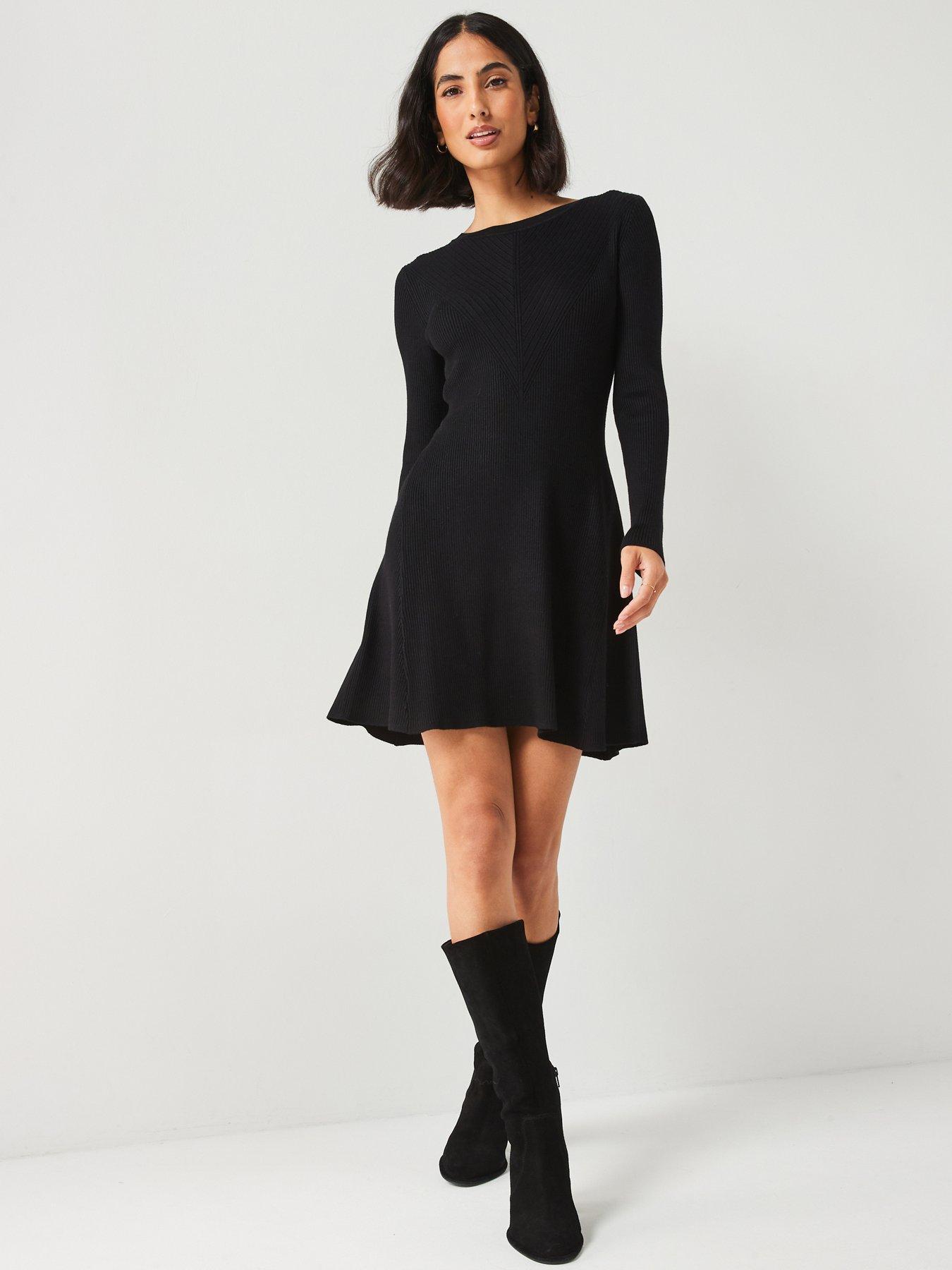 v-by-very-fit-amp-flare-seam-mini-dress-black