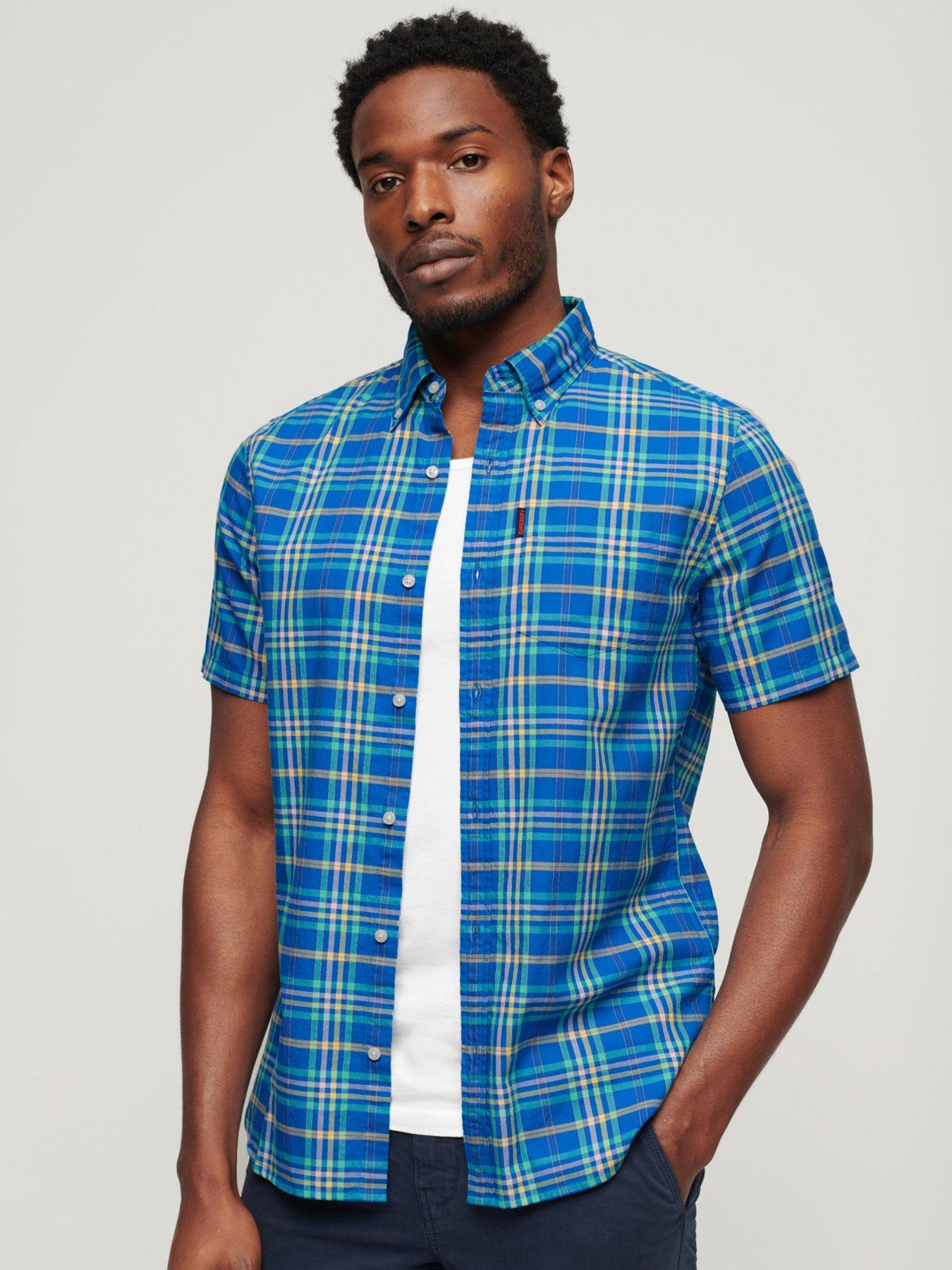 superdry-lightweight-short-sleeve-check-shirt-blue