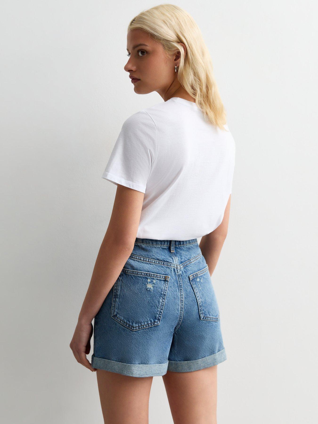 new-look-blue-distressed-denim-boyfriend-shortsstillFront