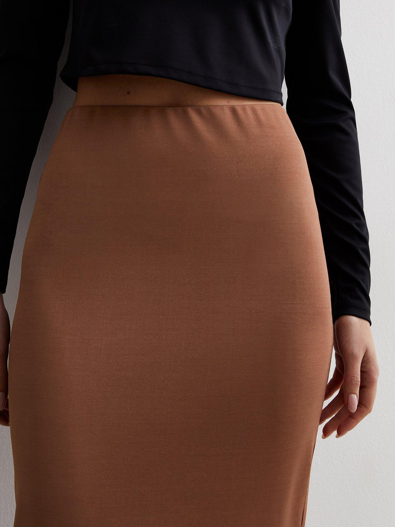 new-look-rust-slinky-jersey-high-waist-midi-skirtoutfit