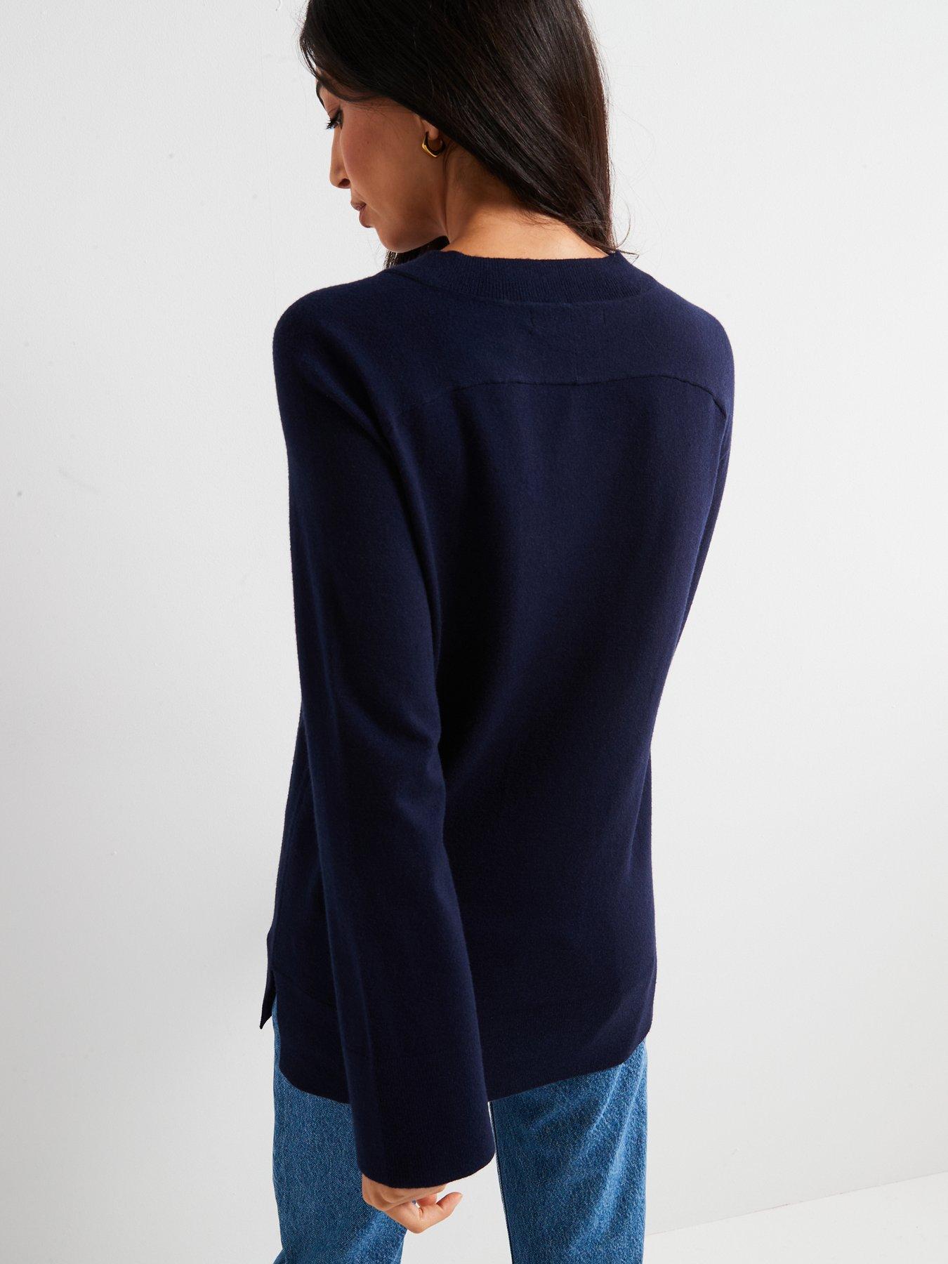 everyday-v-neck-longline-jumper-navystillFront