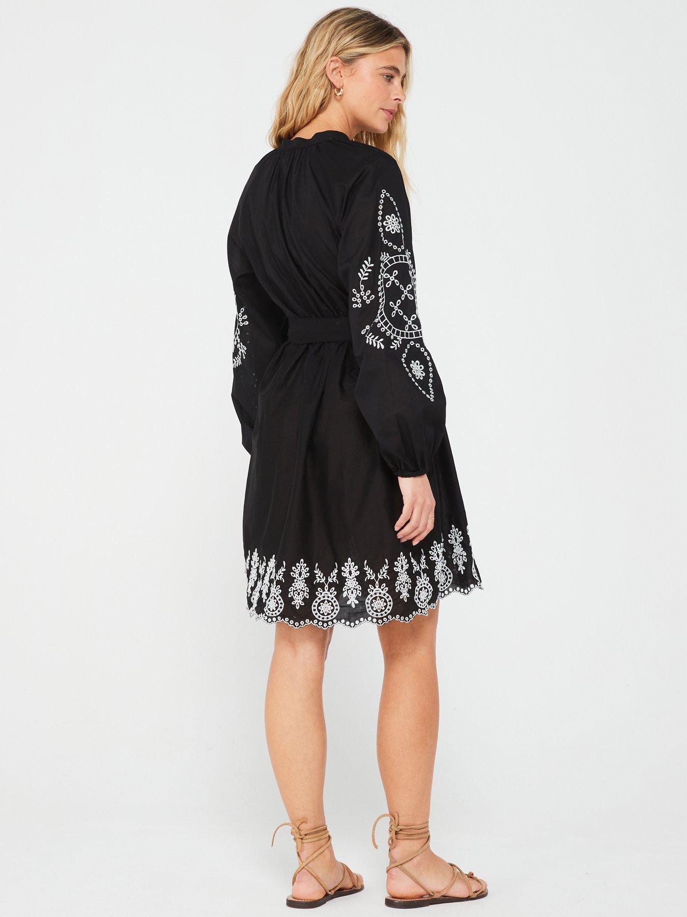 only-embroidered-detail-shirt-dress-blackstillFront