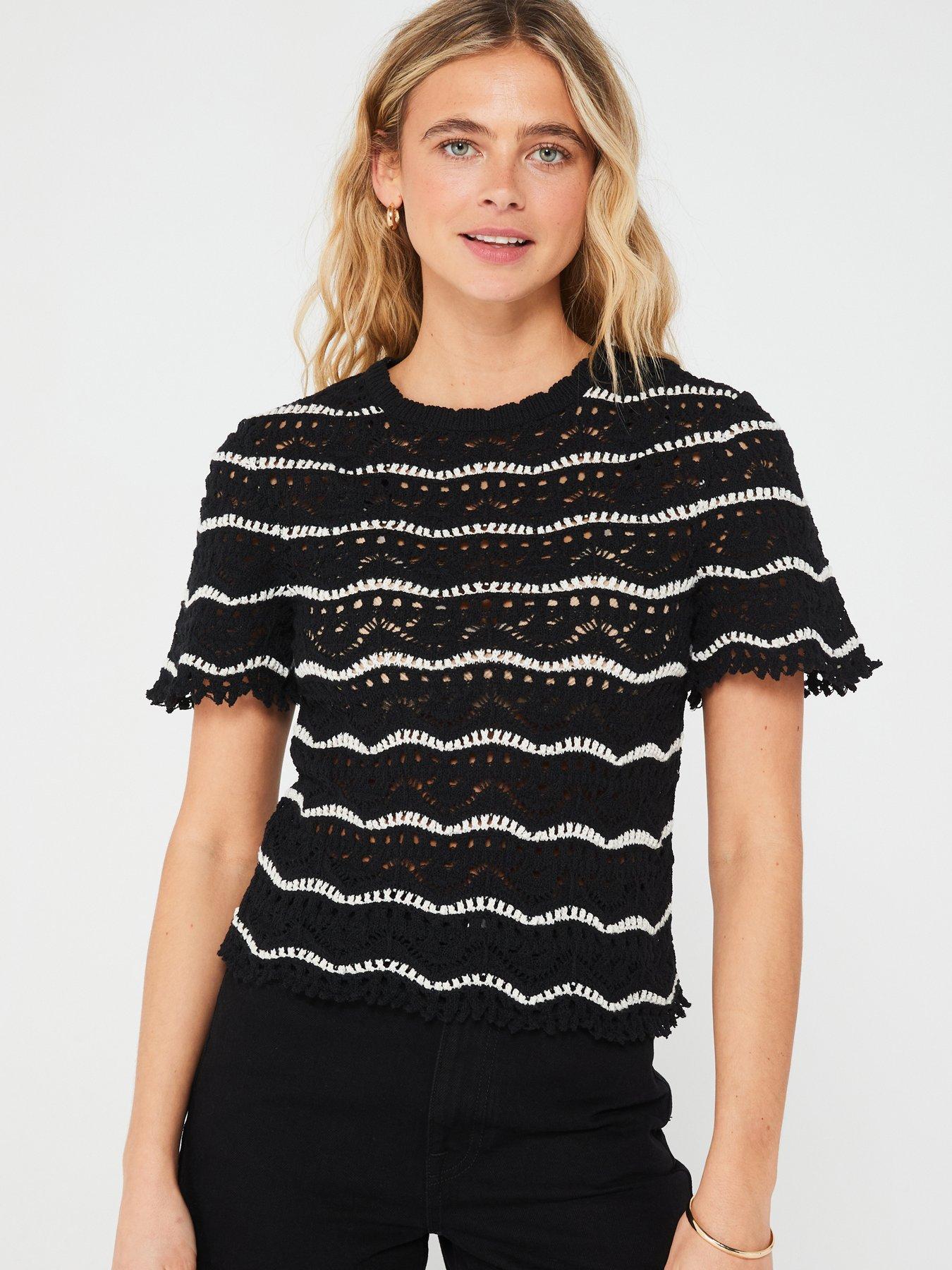 only-knitted-stripe-top-black