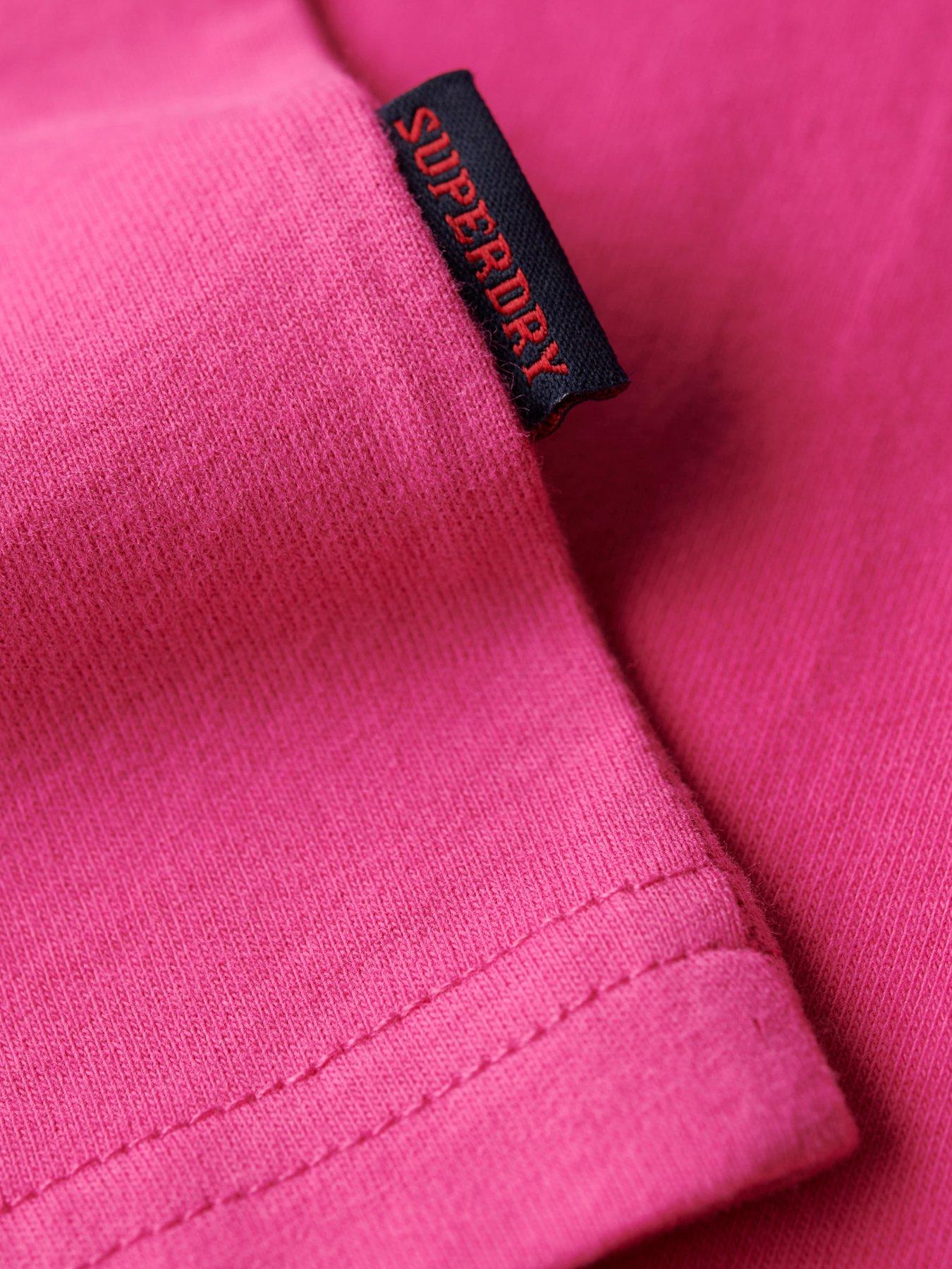 Image 4 of 5 of Superdry Superdry Essential Logo Embroidered T-Shirt - Bright Pink