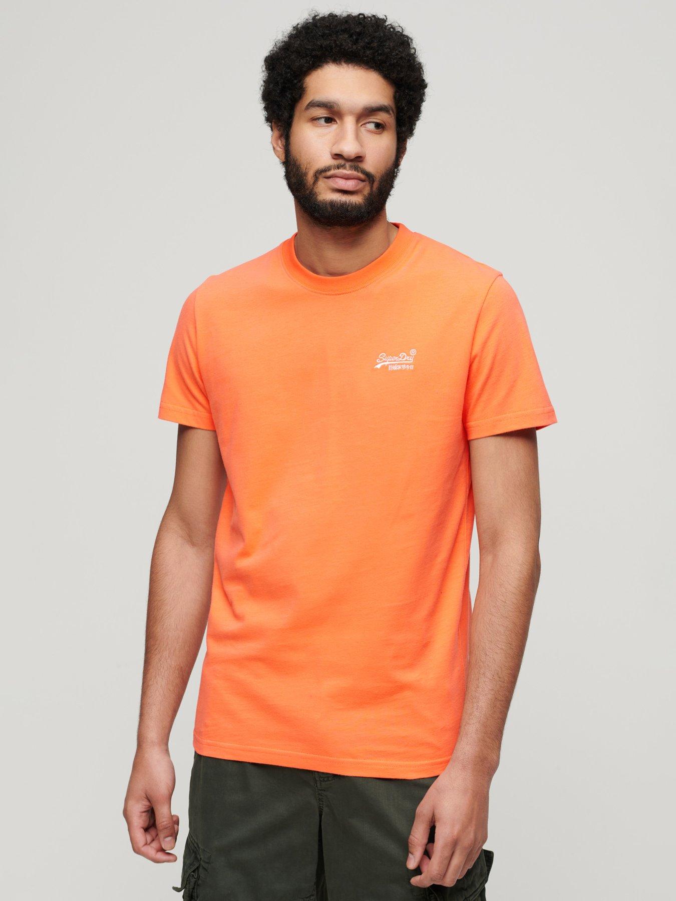 undefined Superdry Essential Logo Embroidered T-Shirt - Bright Orange