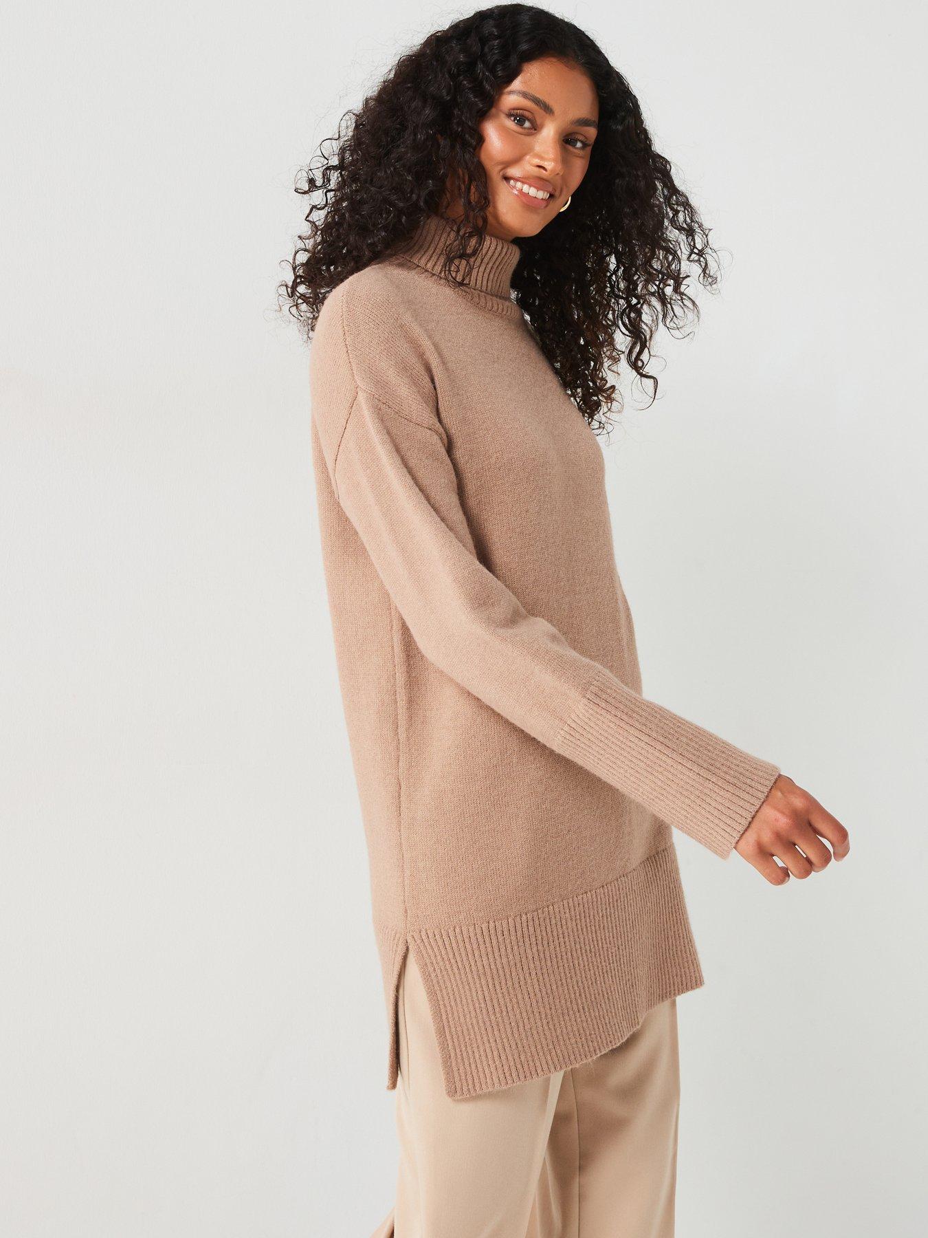 v-by-very-roll-neck-deep-rib-longline-jumper-brownoutfit