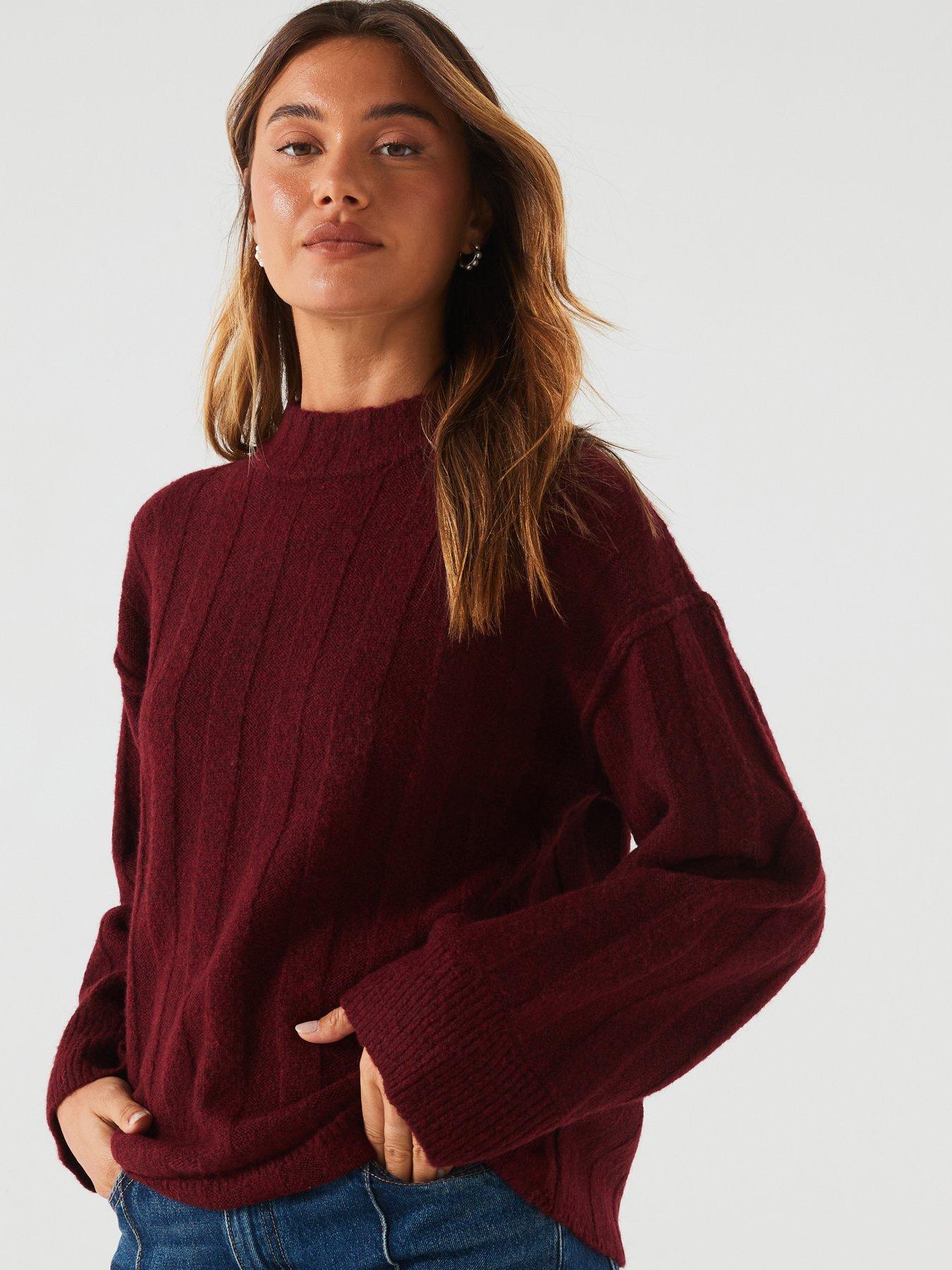 v-by-very-crew-neck-ribbed-oversized-jumper-burgundy