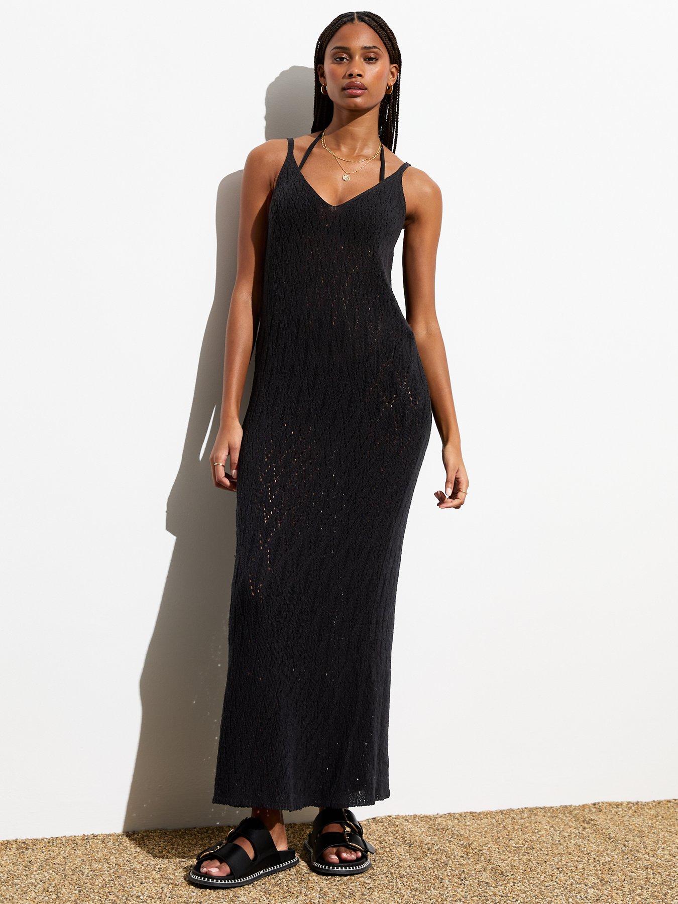 new-look-black-crochet-maxi-beach-dress