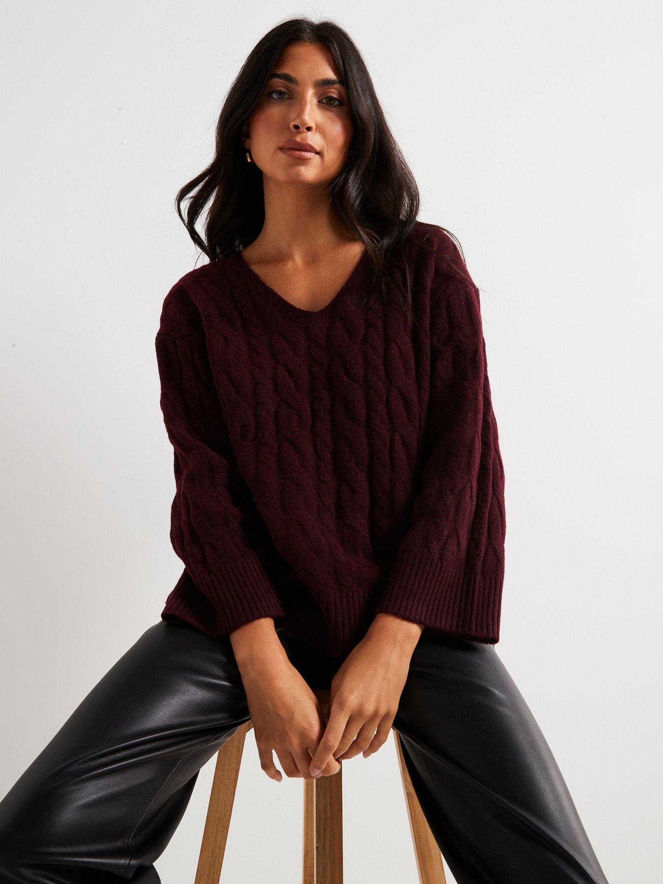 v-by-very-v-neck-cable-jumper-burgundyoutfit