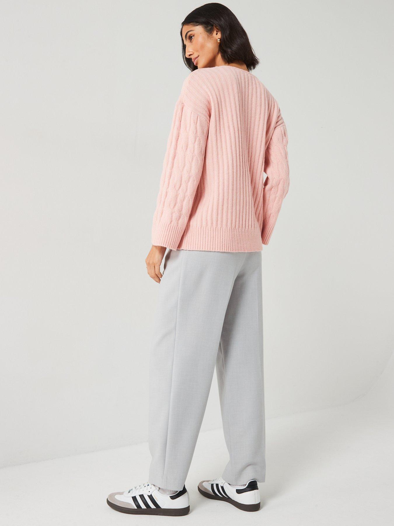 v-by-very-v-neck-cable-jumper-pinkstillFront