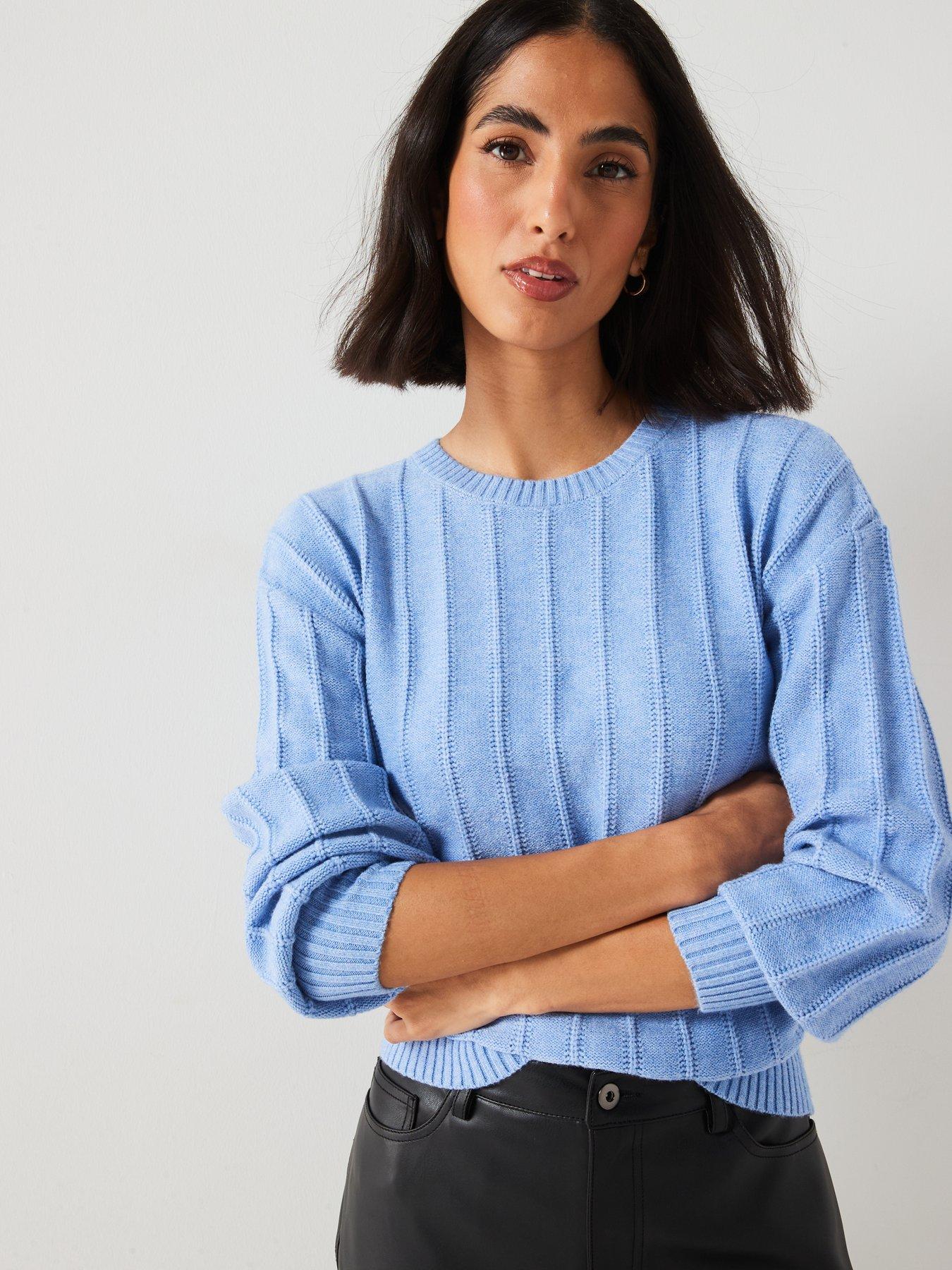 everyday-crew-neck-ribbed-jumper-blueoutfit