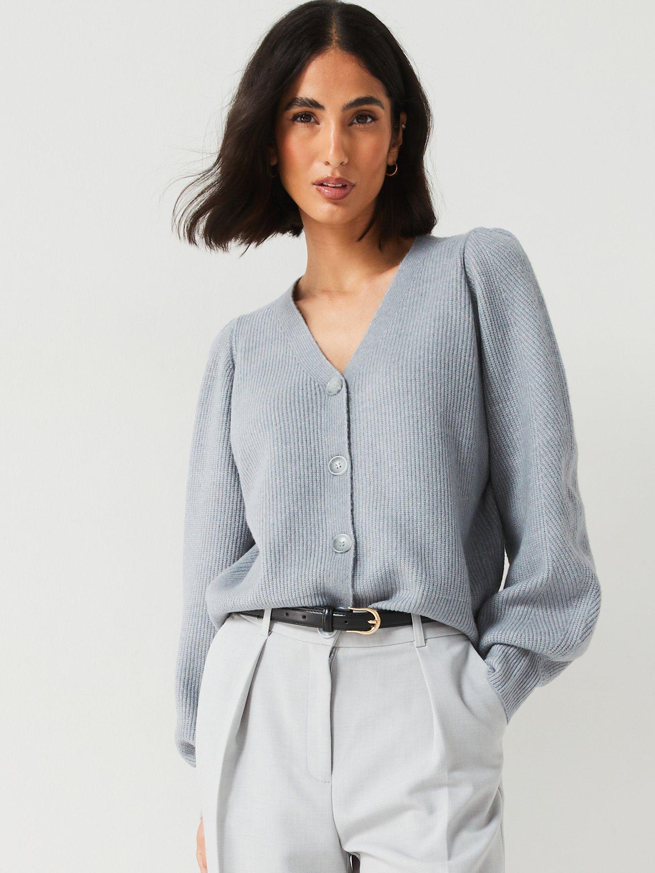 v-by-very-rib-v-neck-cardigan-with-wool-grey