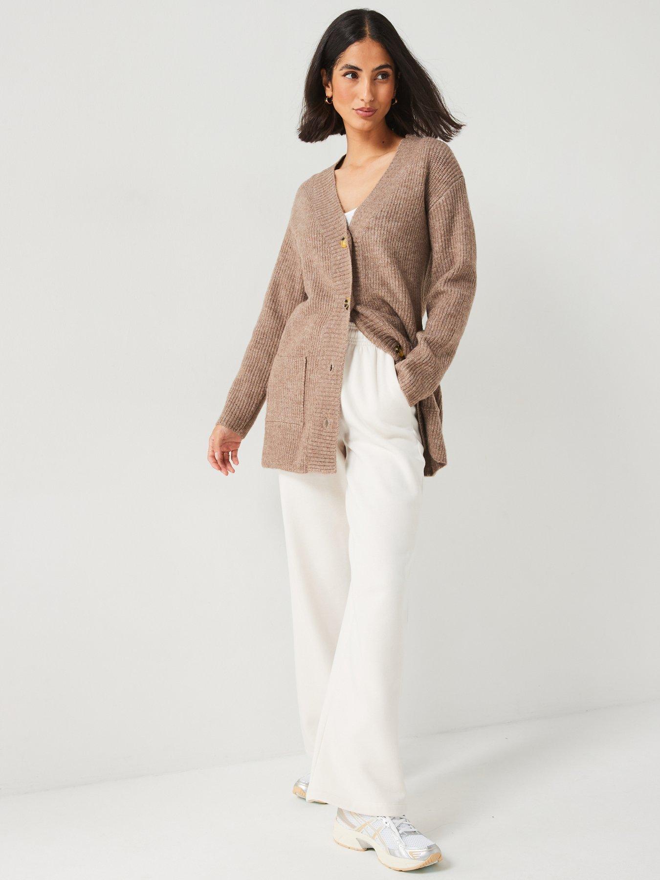 v-by-very-longline-pocket-detail-cardigan-naturalback