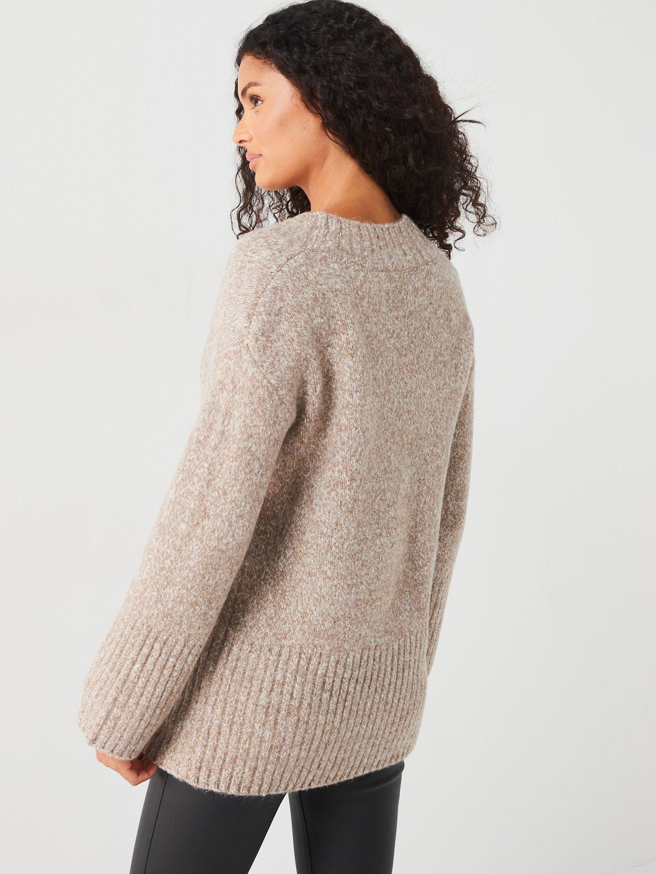 v-by-very-v-neck-rib-detail-jumper-dark-naturalstillFront