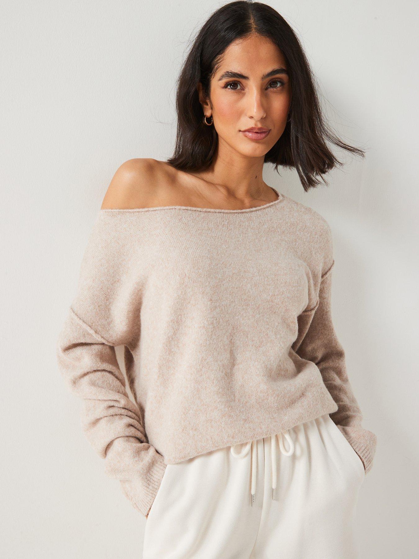 v-by-very-off-the-shoulder-seam-detail-oversized-jumper-ivory