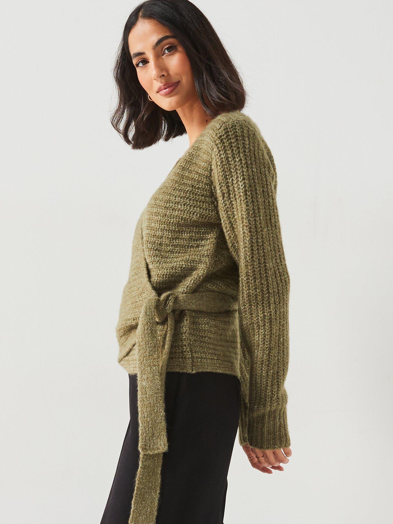 v-by-very-knitted-wrap-textured-cardigan-khakistillFront