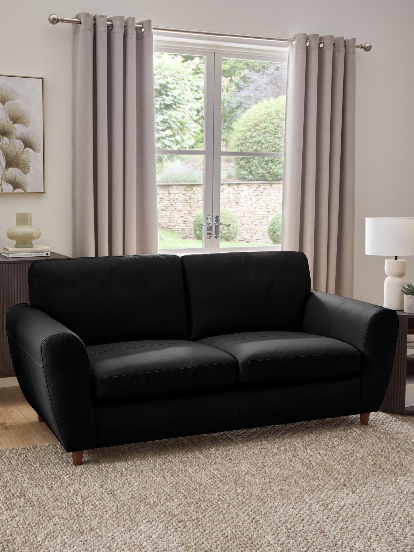 undefined Shay 3 Seater 100% Leather Standard Back Sofa