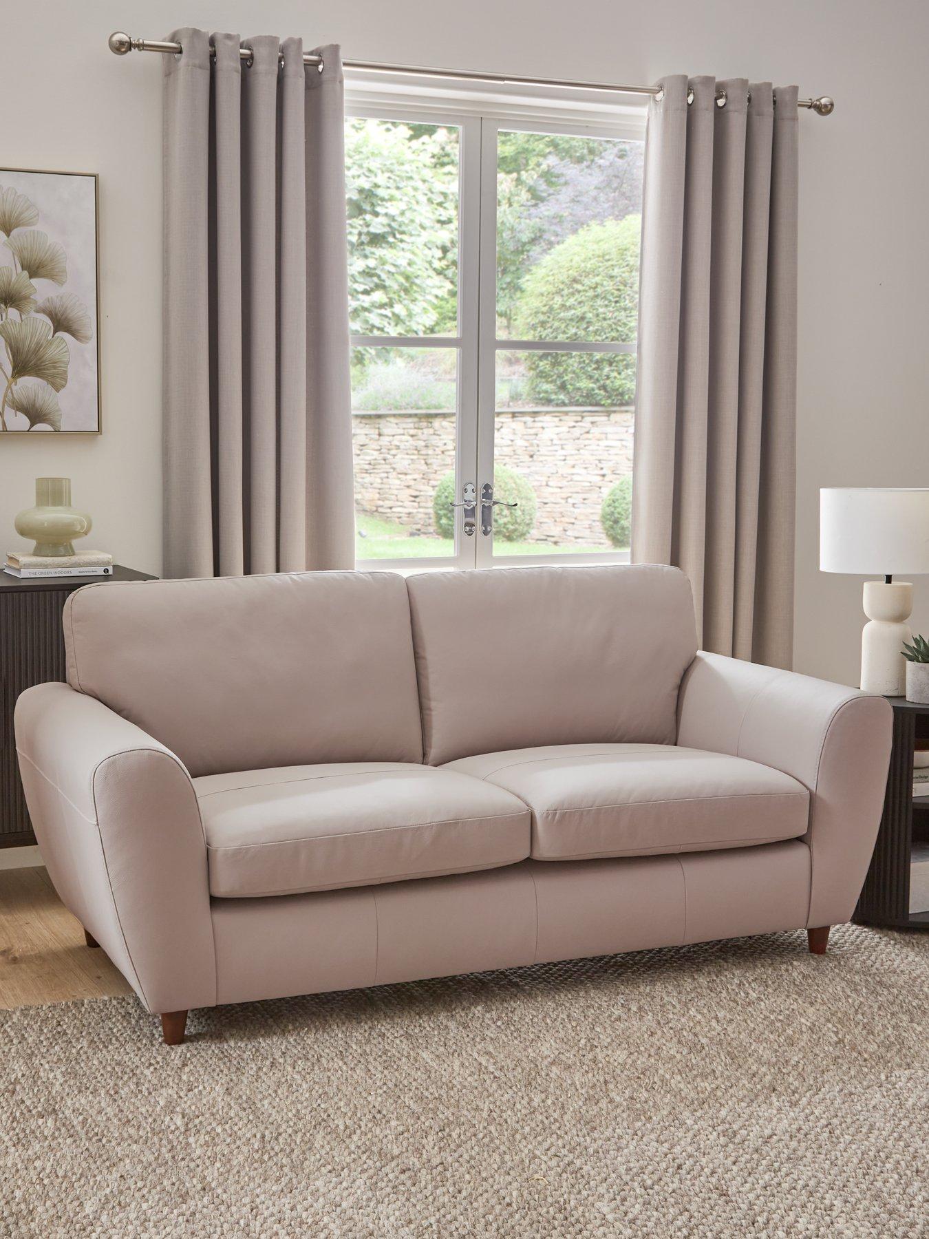 Image 1 of 7 of The Very Collection Shay 3 Seater 100%&nbsp;Leather Standard Back&nbsp;Sofa
