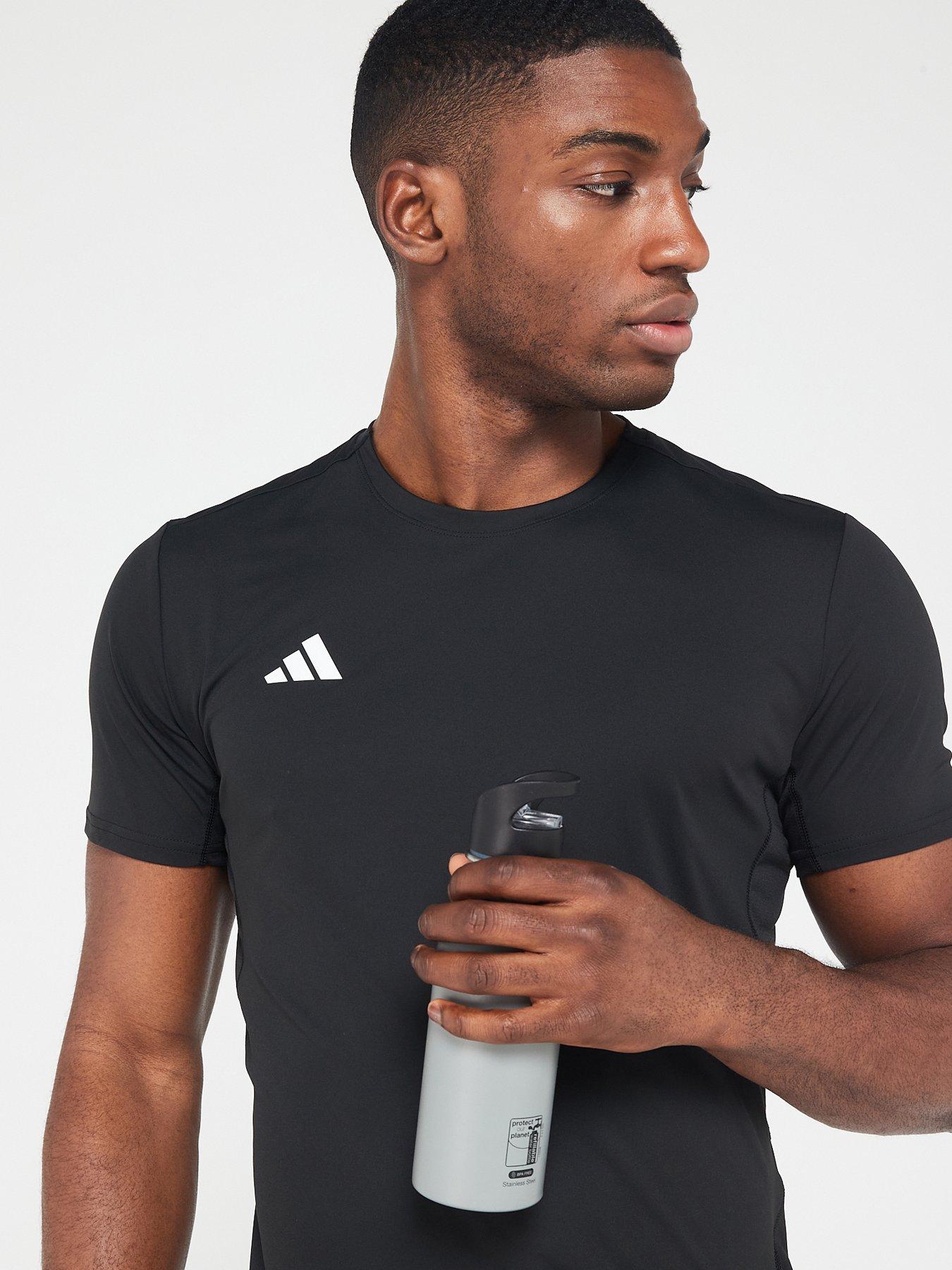 adidas-mens-running-adizero-tee-blackoutfit