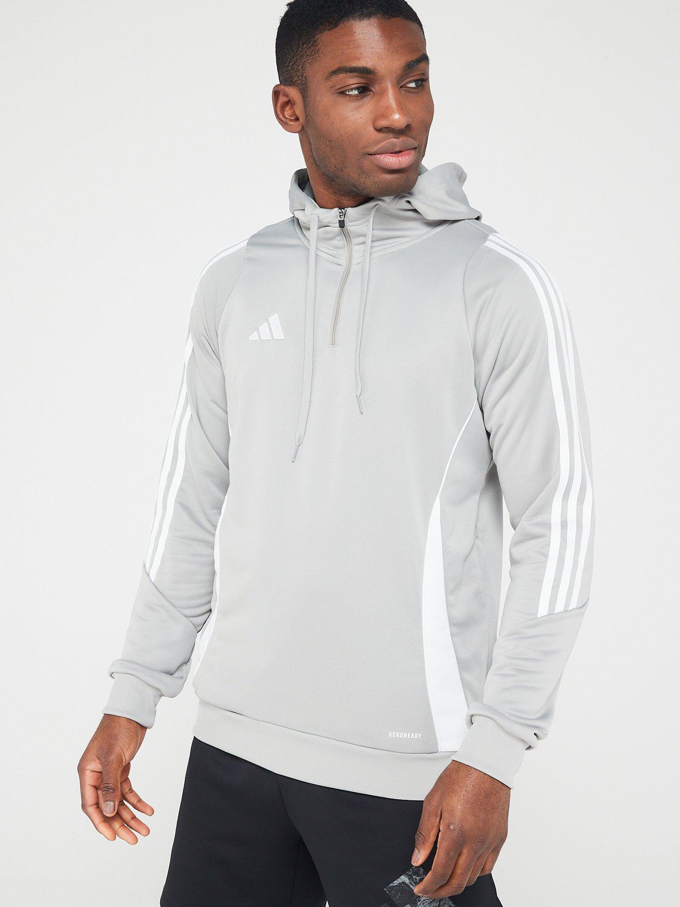 Adidas hoodie grey mens sale