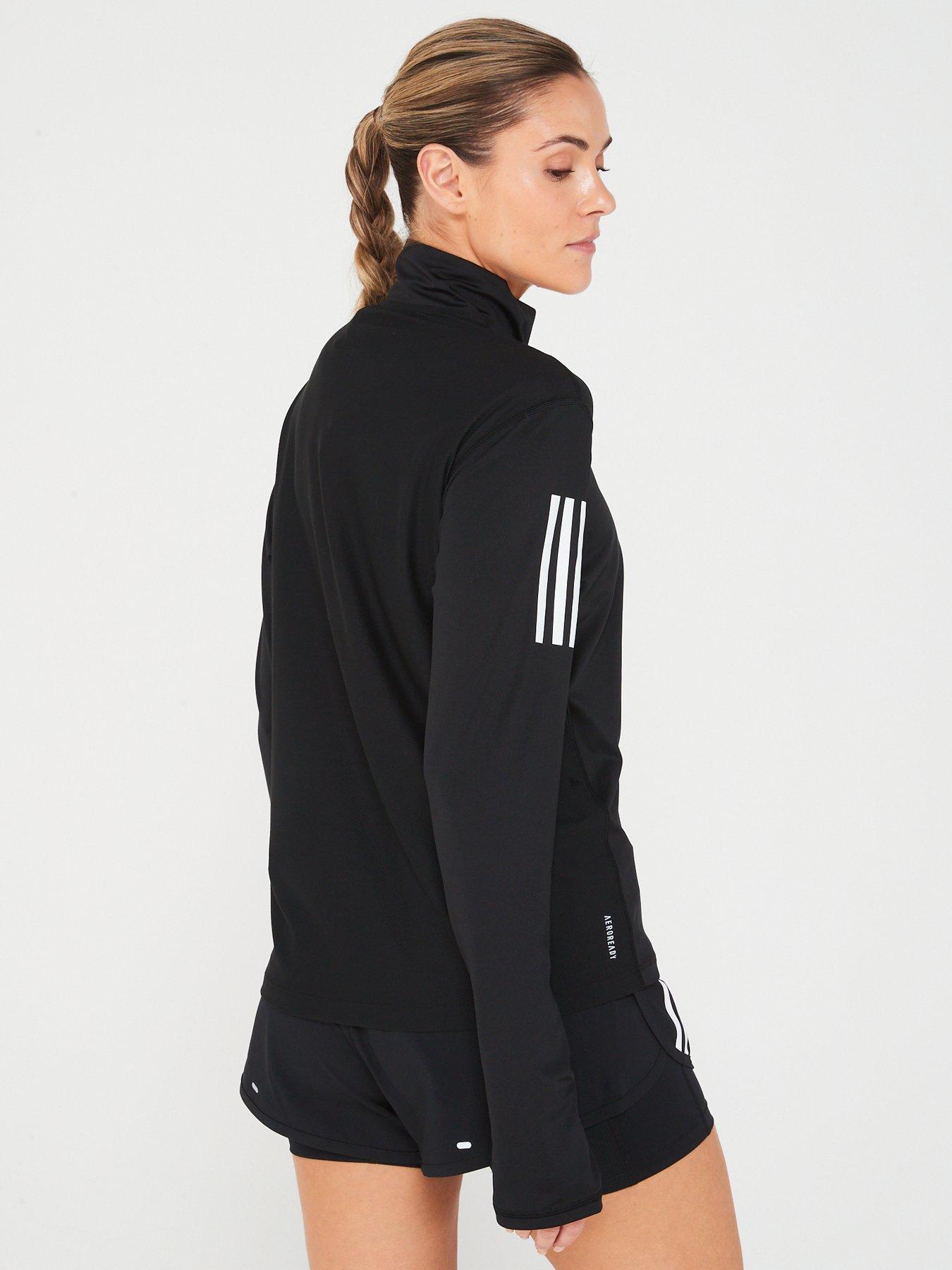 adidas-womens-running-own-the-run-half-zip-jacket-blackstillFront