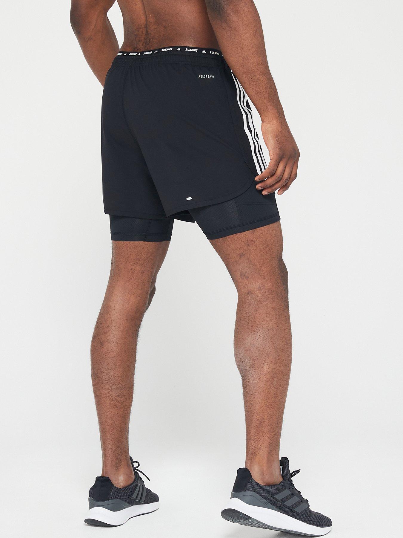 adidas-mens-running-own-the-run-3-stripe-2-in-1-shorts-blackstillFront