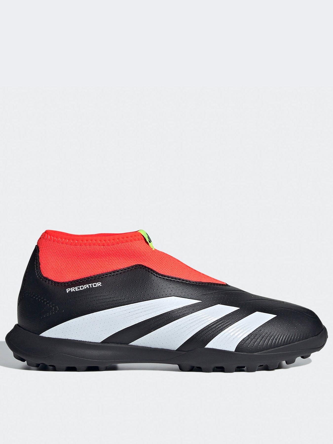 adidas Junior Predator 24 League Laceless Turf Football Boots - Black/White