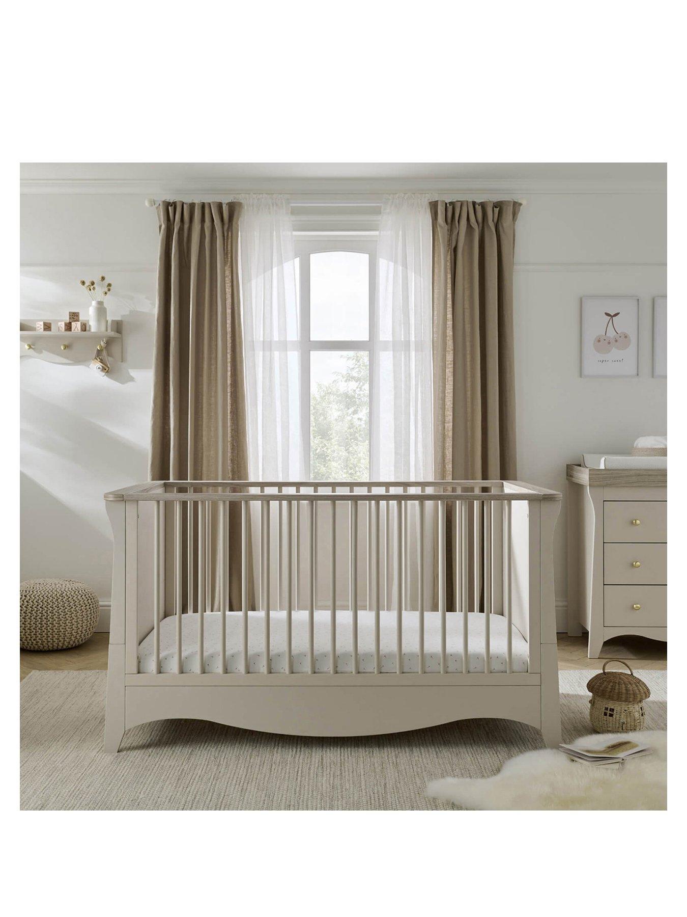 Image 2 of 6 of CuddleCo Clara 3 Piece Nursery Furniture Set With Mattress Options Cashmere Ash