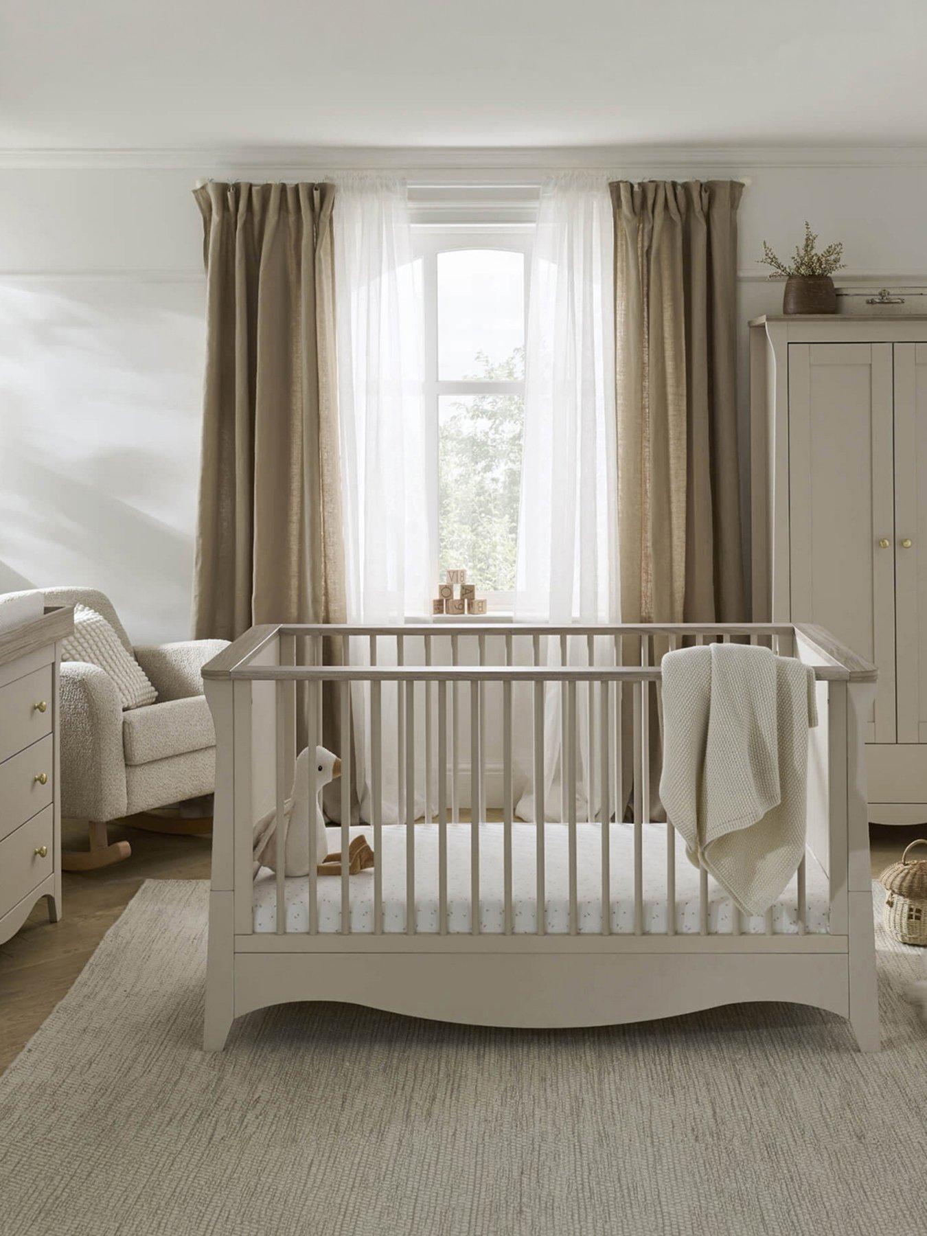 Image 3 of 6 of CuddleCo Clara 3 Piece Nursery Furniture Set With Mattress Options Cashmere Ash