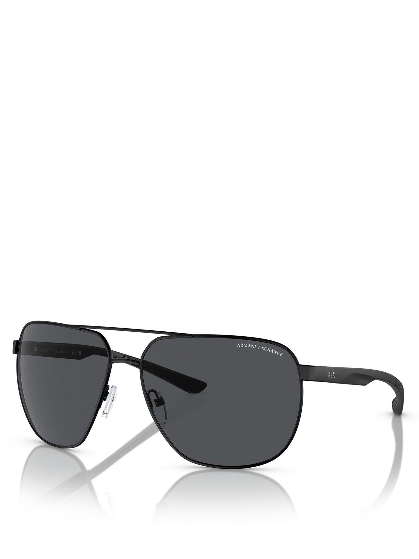 Image 1 of 3 of Armani Exchange AX2047S Aviator Sunglasses - Black
