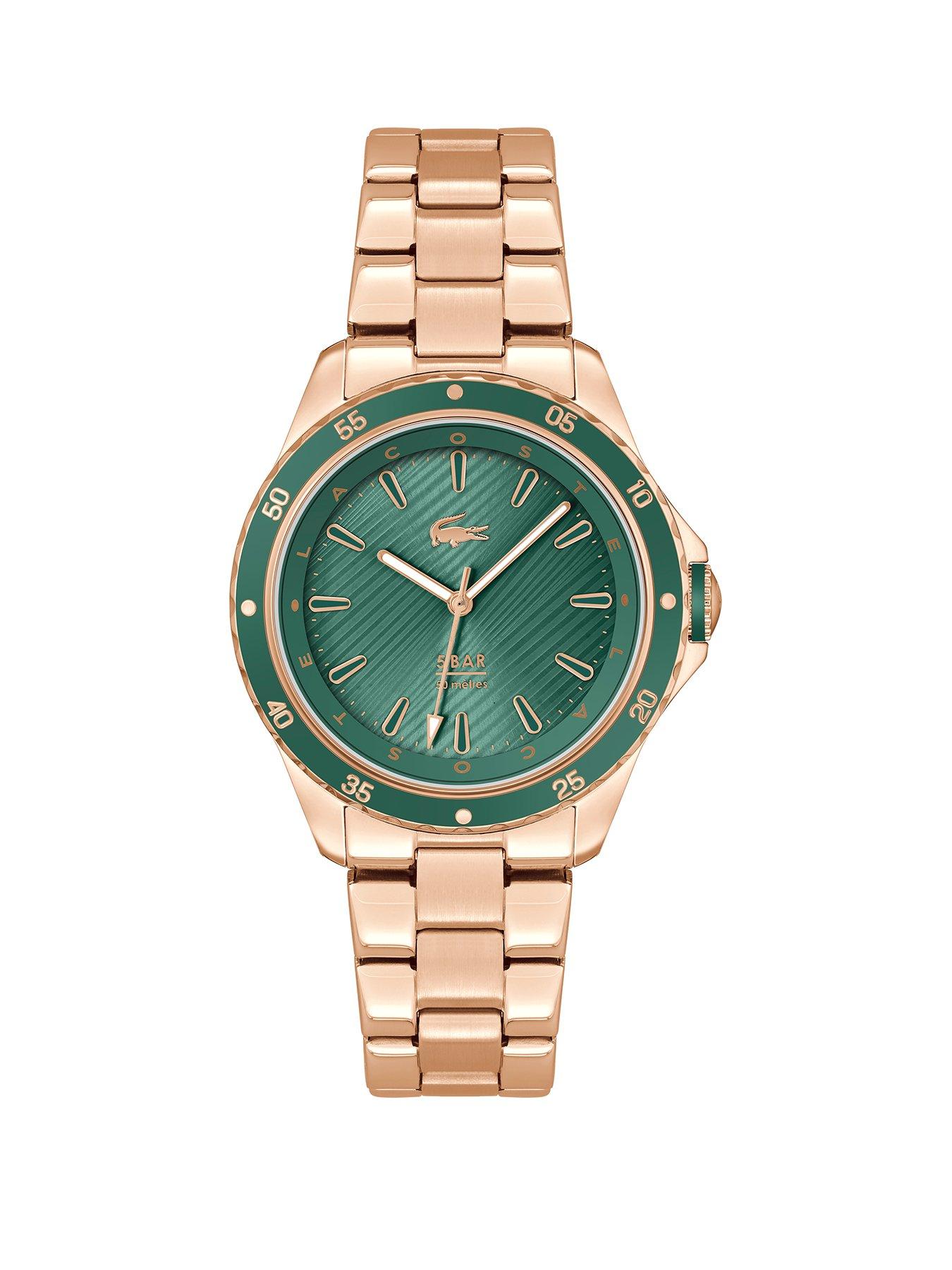 lacoste-lacoste-womens-36mm-santorini-green-dial-watch-on-a-rose-gold-ip-bracelet