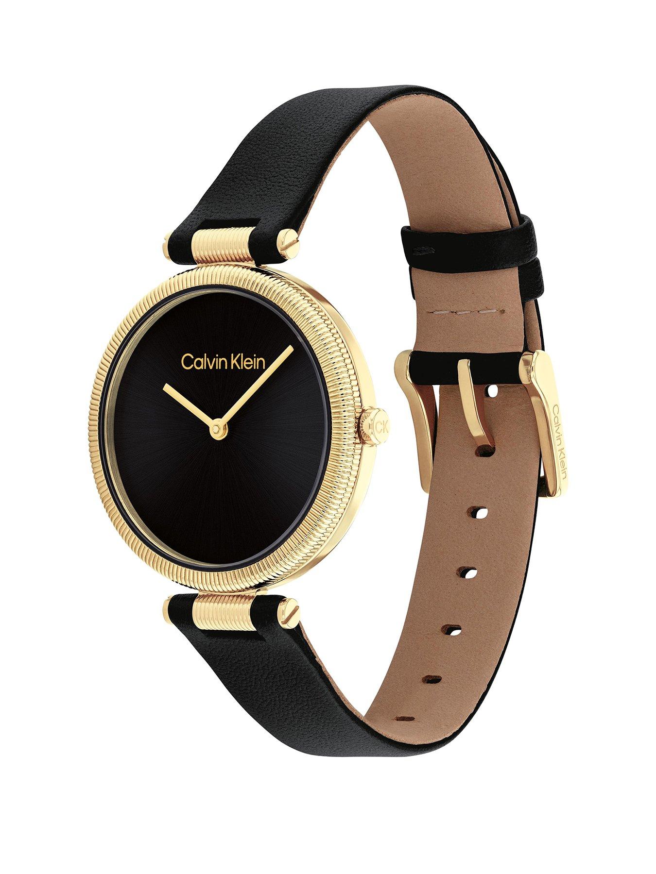 calvin-klein-womens-calvin-klein-black-leather-strap-watchstillFront