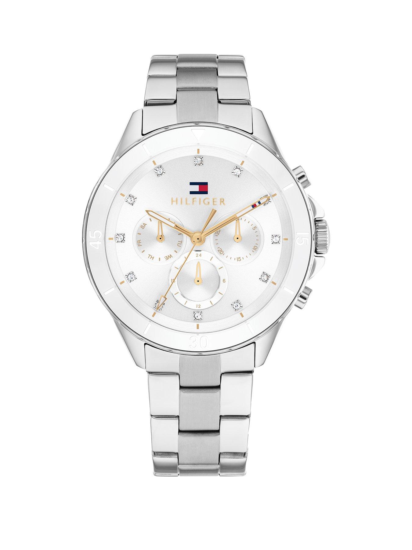 tommy-hilfiger-tommy-hilfiger-womens-stainless-steel-watch-with-a-white-ceramic-bezel