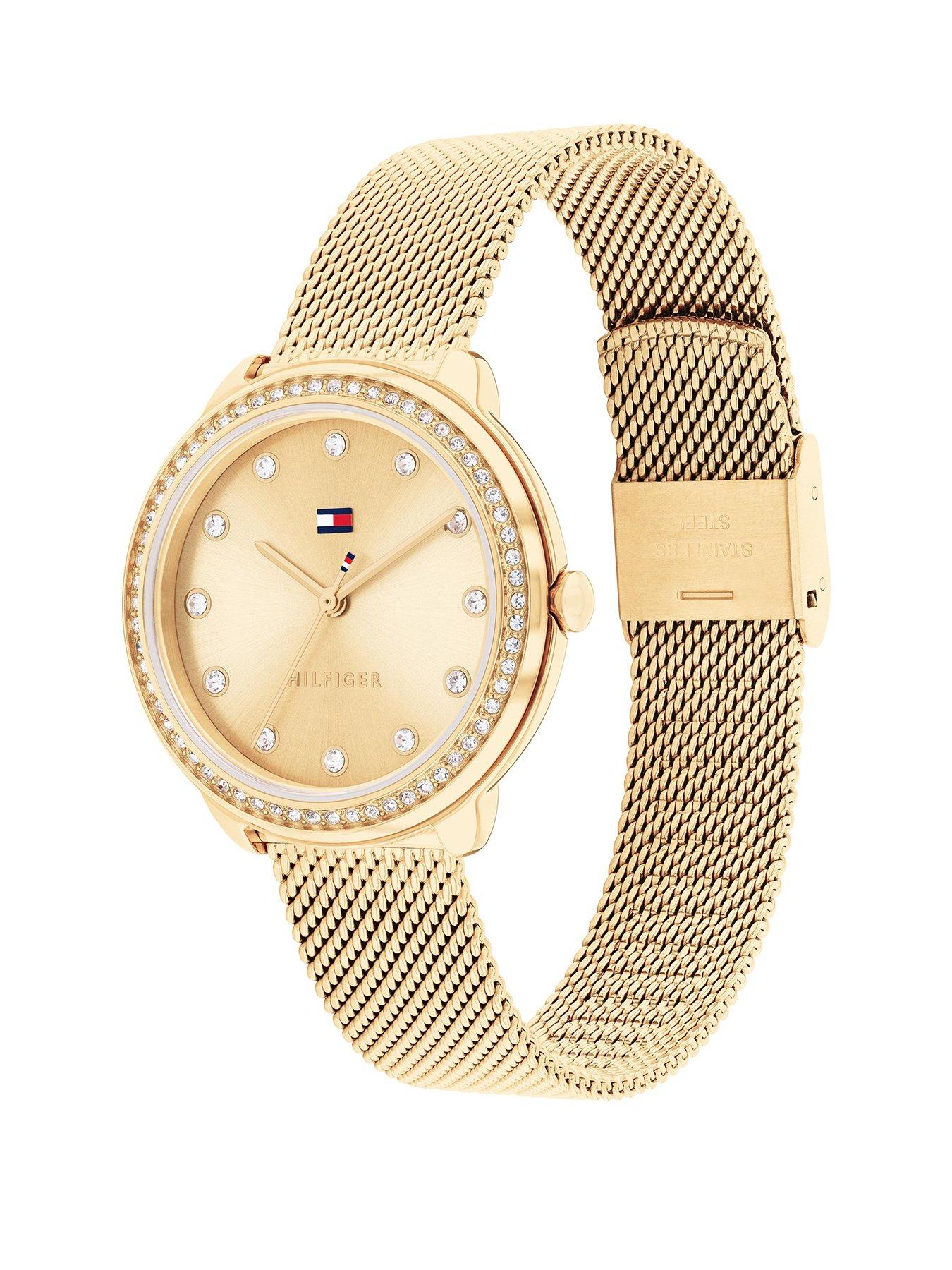 tommy-hilfiger-tommy-hilfiger-womens-gold-plated-mesh-watch-with-a-crystal-bezelstillFront