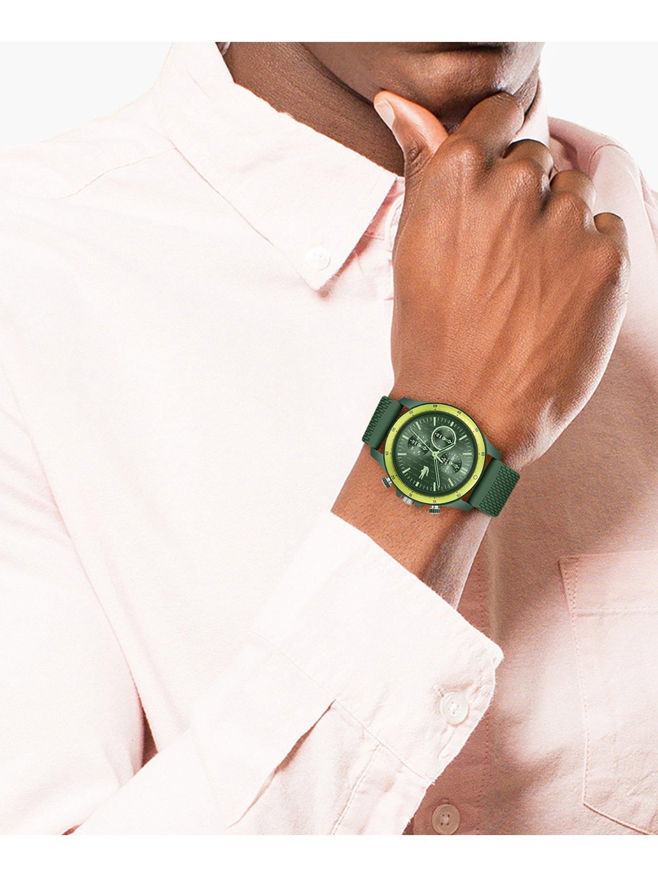 Lacoste green silicone watch deals