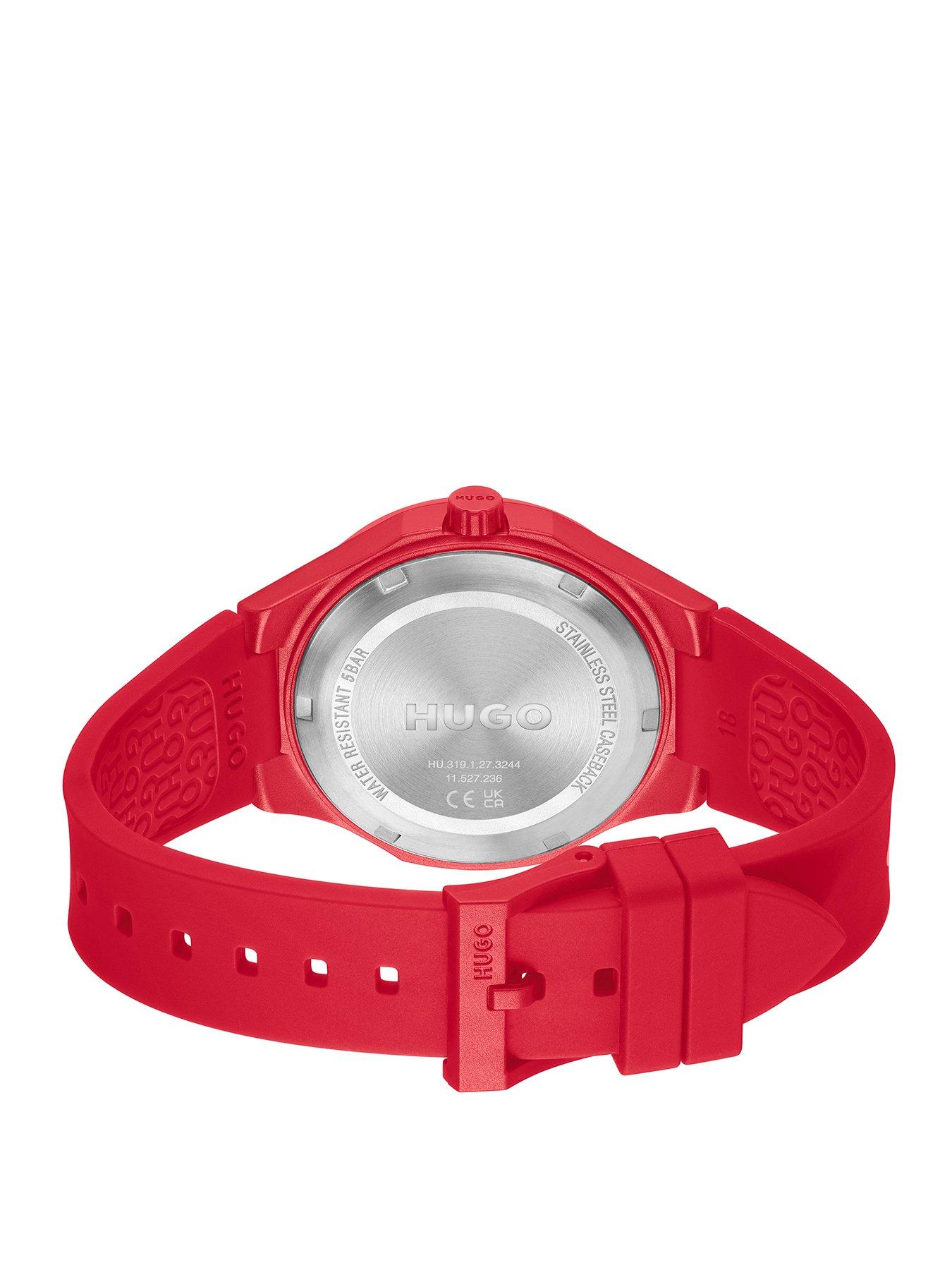 hugo-gents-hugo-litforhim-red-silicone-watchstillFront