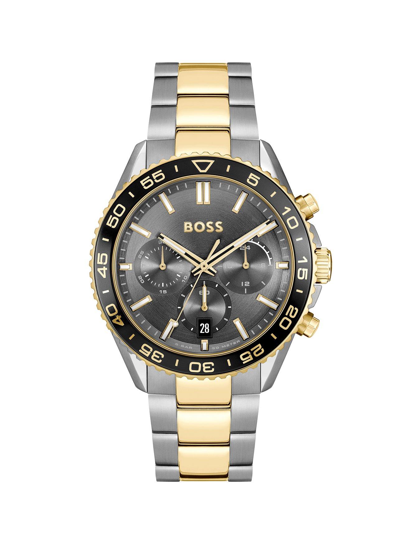 boss-gents-runner-chronograph-bi-colour-bracelet-watch