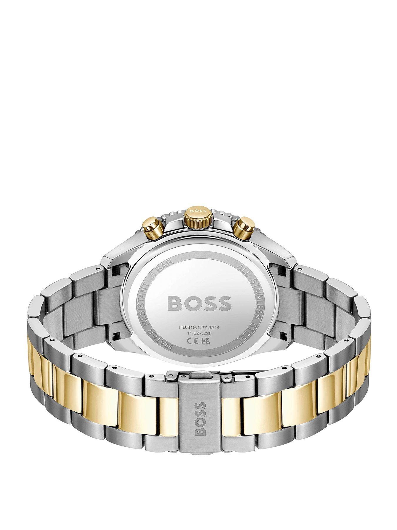 boss-gents-runner-chronograph-bi-colour-bracelet-watchstillFront