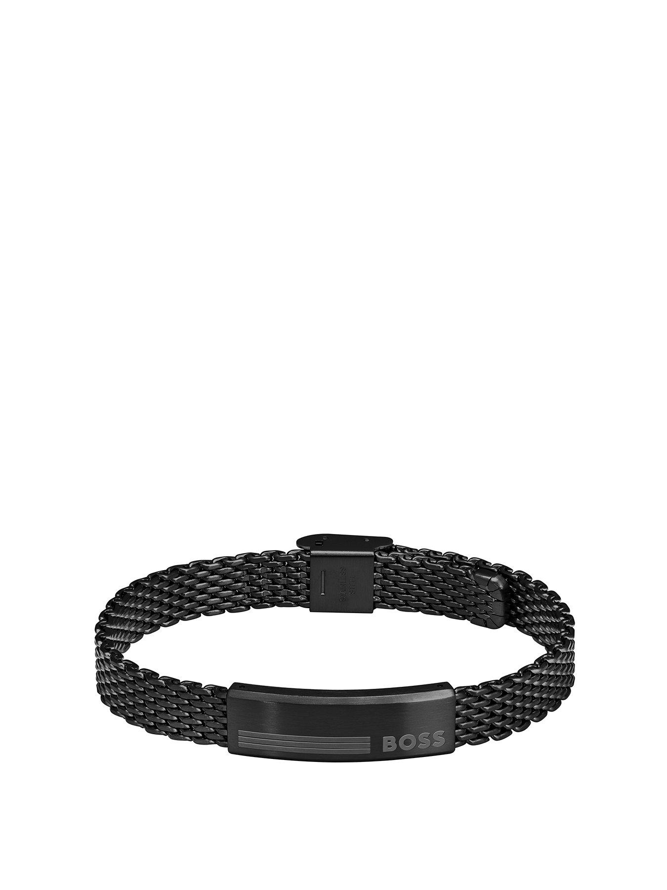 boss-gents-alen-black-ip-mesh-bracelet