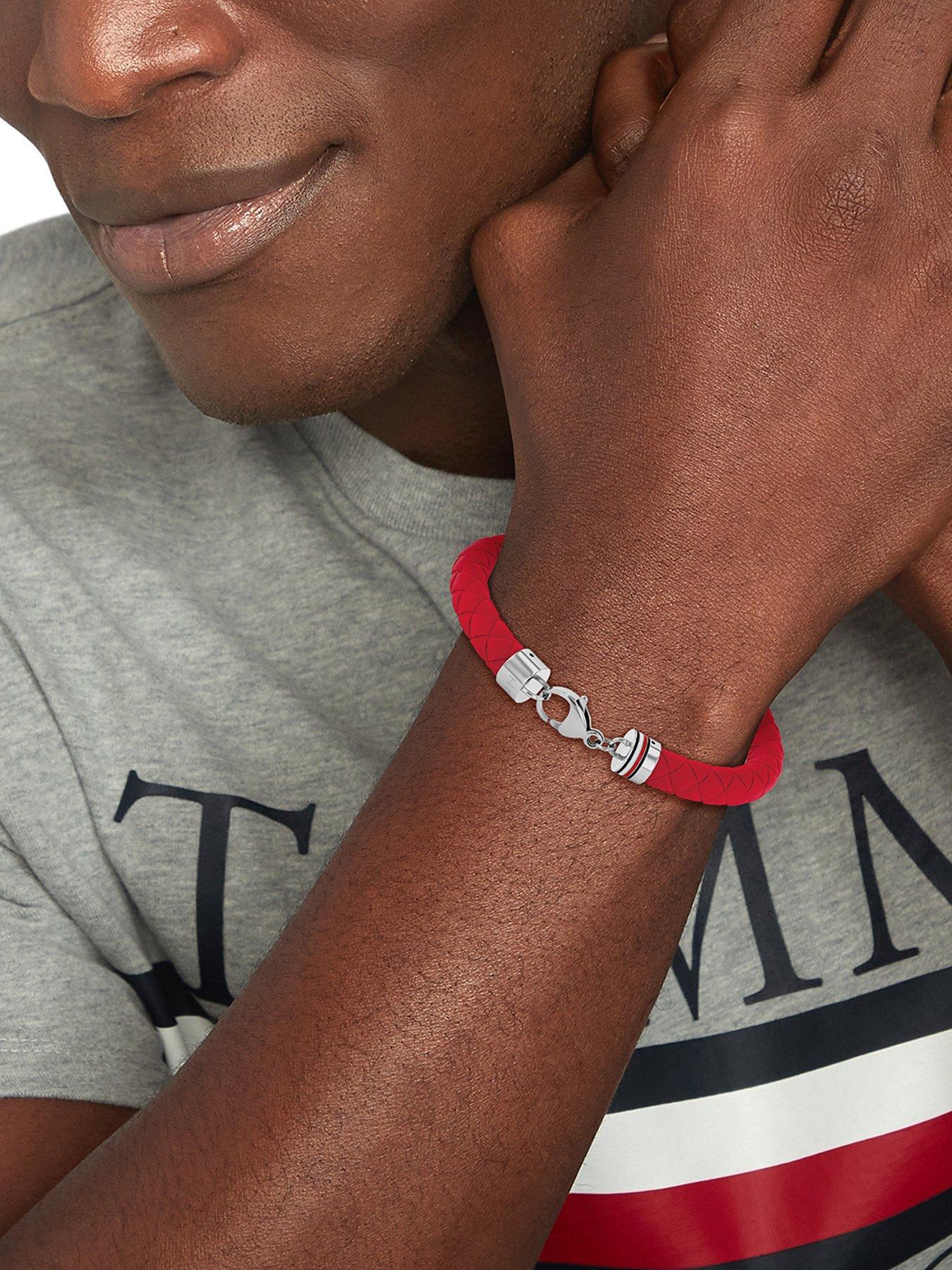 tommy-hilfiger-tommy-hilfiger-mens-red-silicone-braceletoutfit