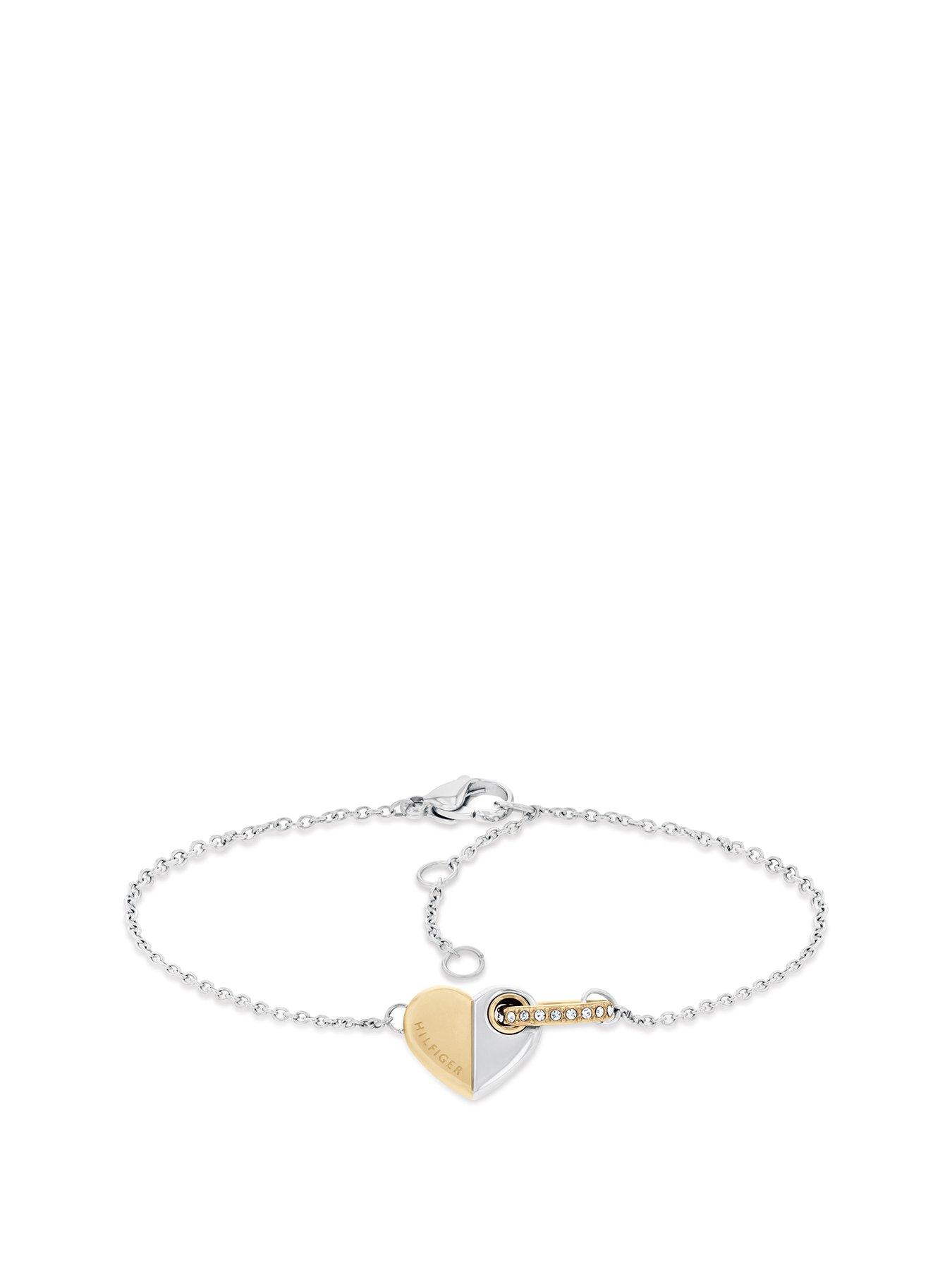 tommy-hilfiger-tommy-hilfiger-womens-two-tone-stainless-steel-and-gold-plated-heart-bracelet