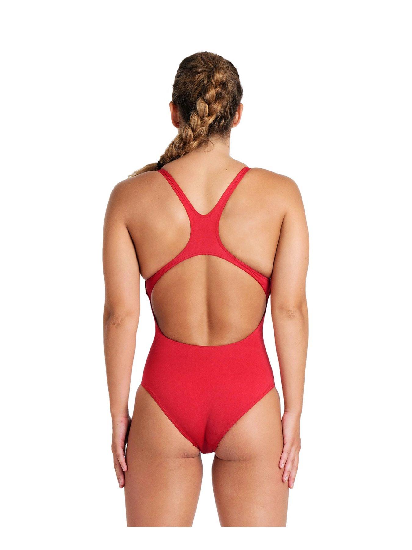 Image 2 of 4 of Arena Womens Team Pro Solid Swimsuit-red/white