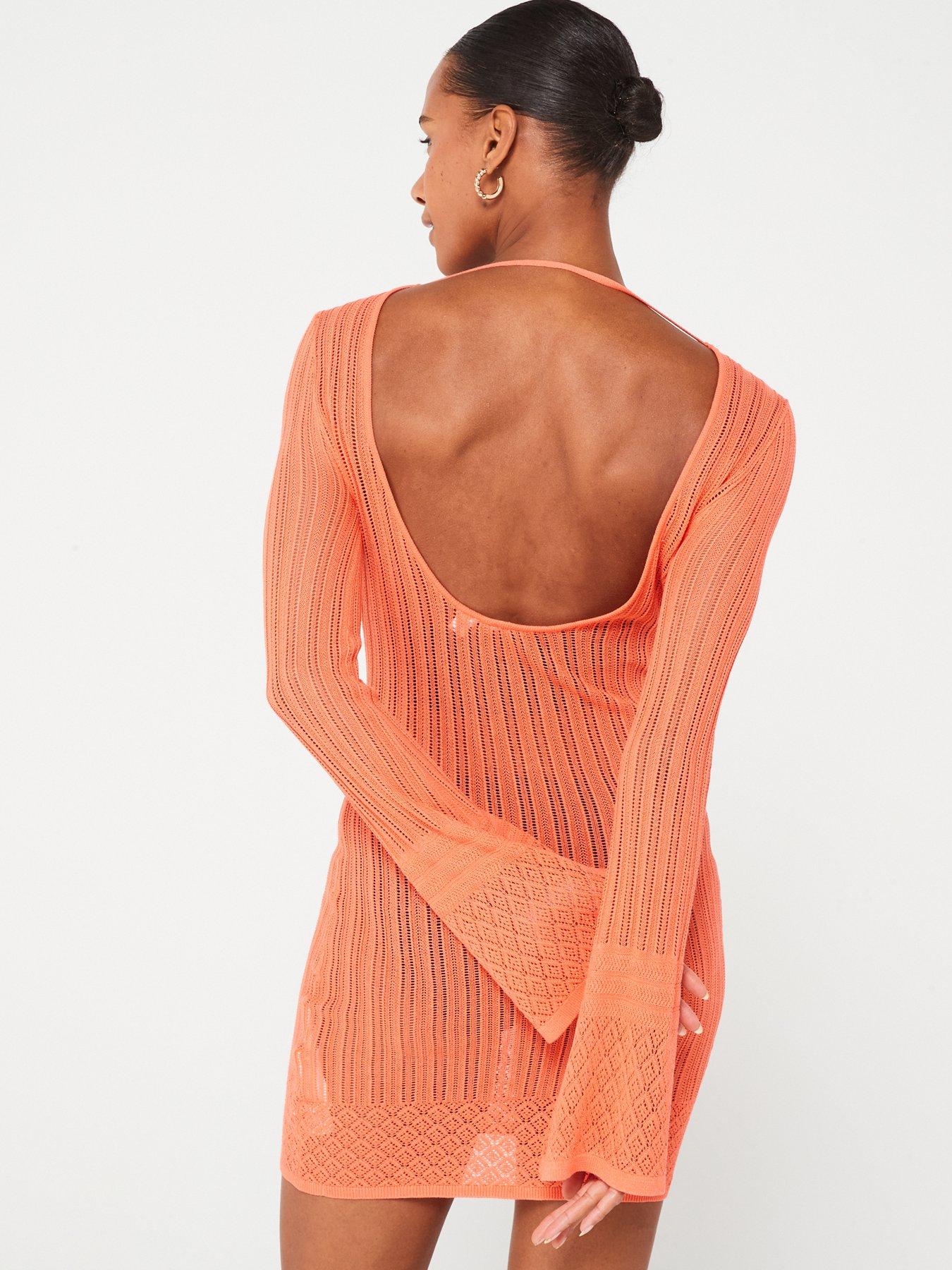 something-new-knitted-mini-dress-orangestillFront