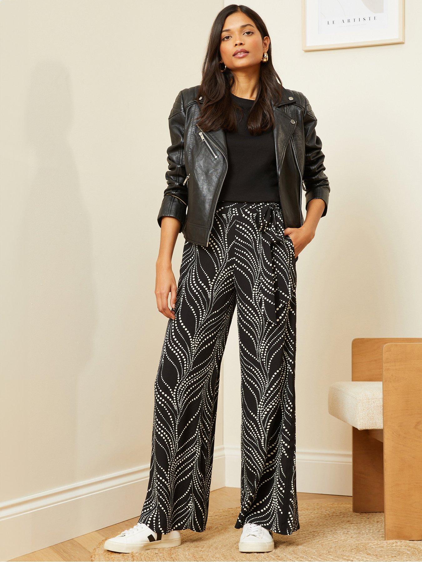 Lucy Mecklenburgh x V by Very Belted Wide Leg Trousers - Black